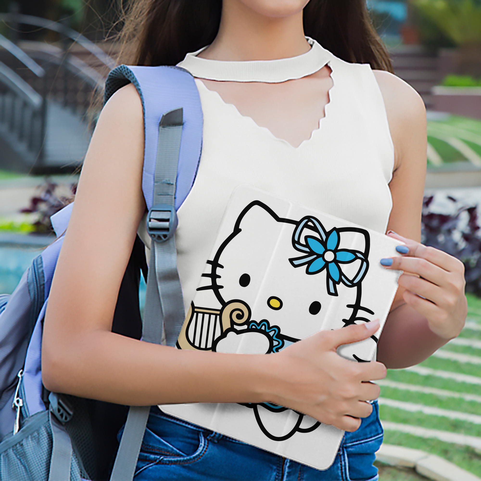 Hello Kitty ハローキティ IPad ケース ペン収納付き 三つ折りスタンド PUレザー×シリコン 対応機種9.5/10.5/10.9インチ