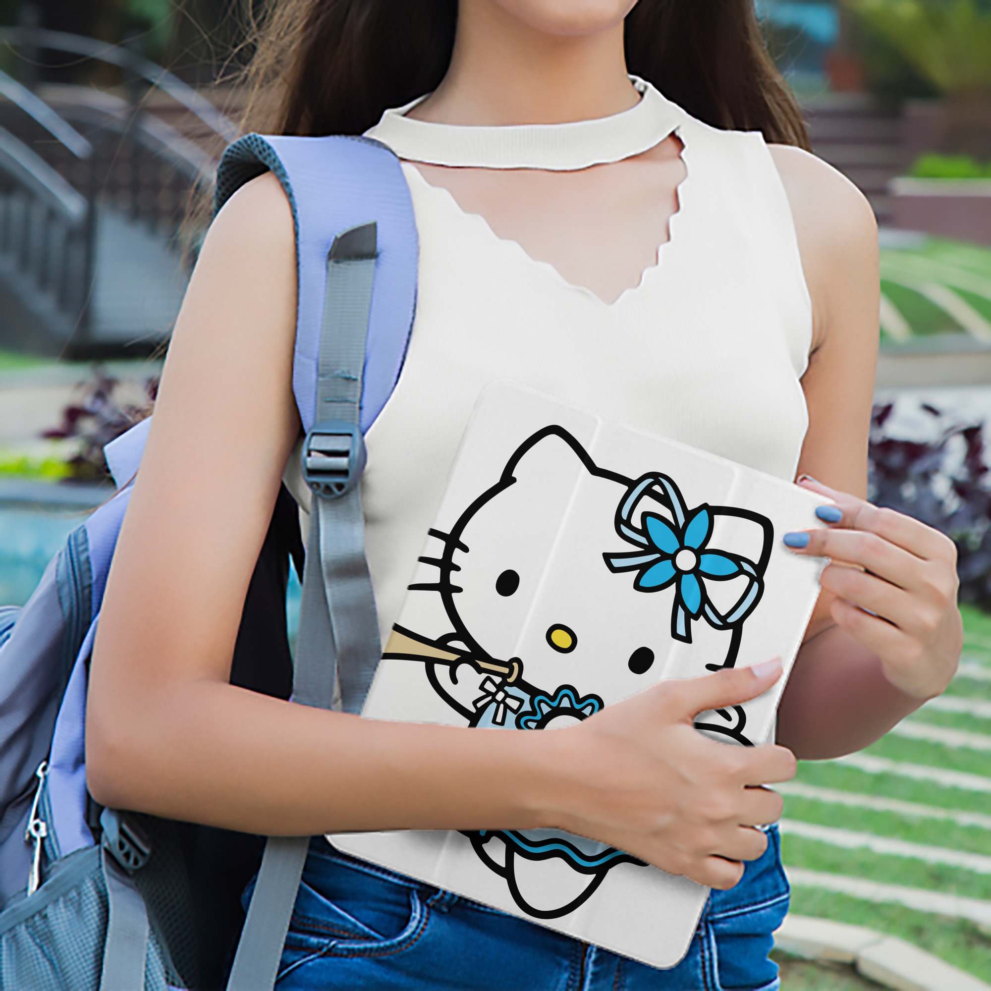 Hello Kitty ハローキティ IPad ケース ペン収納付き 三つ折りスタンド PUレザー×シリコン 対応機種9.5/10.5/10.9インチ