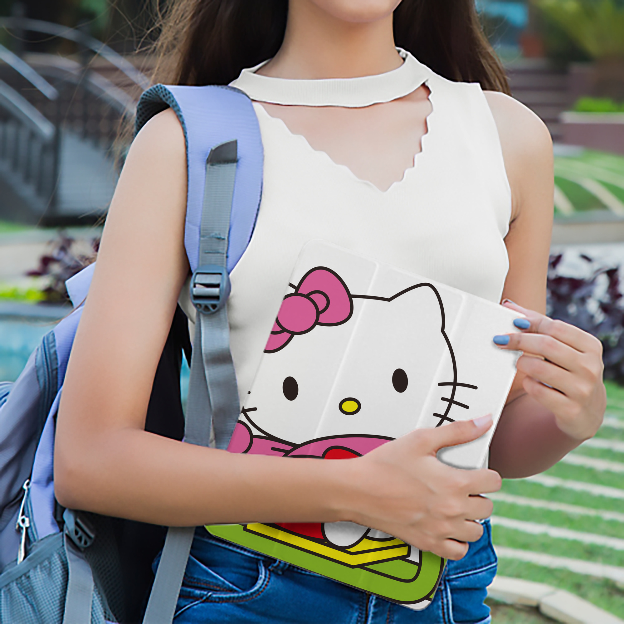 Hello Kitty ハローキティ IPad ケース ペン収納付き 三つ折りスタンド PUレザー×シリコン 対応機種9.5/10.5/10.9インチ