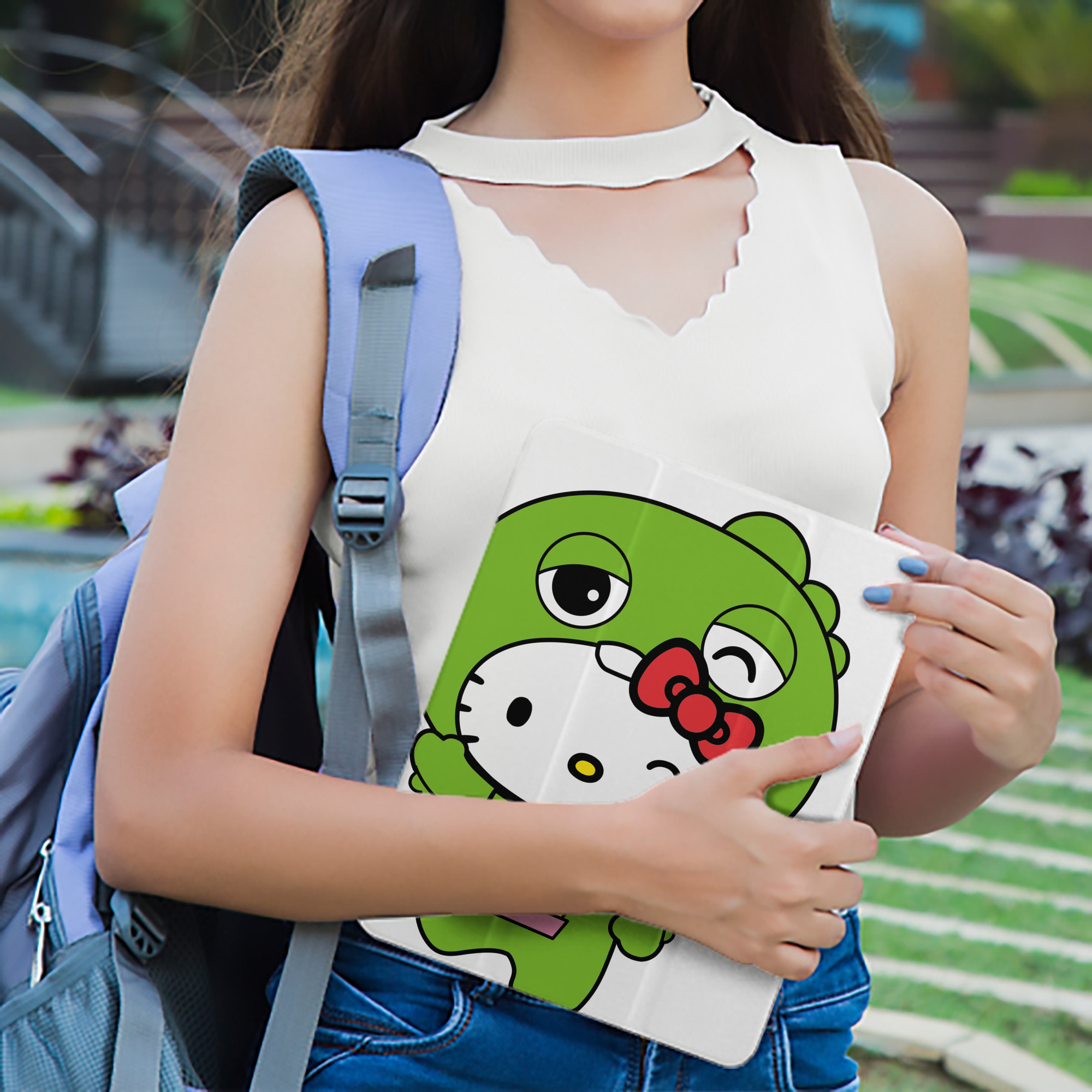Hello Kitty ハローキティ IPad ケース ペン収納付き 三つ折りスタンド PUレザー×シリコン 対応機種9.5/10.5/10.9インチ