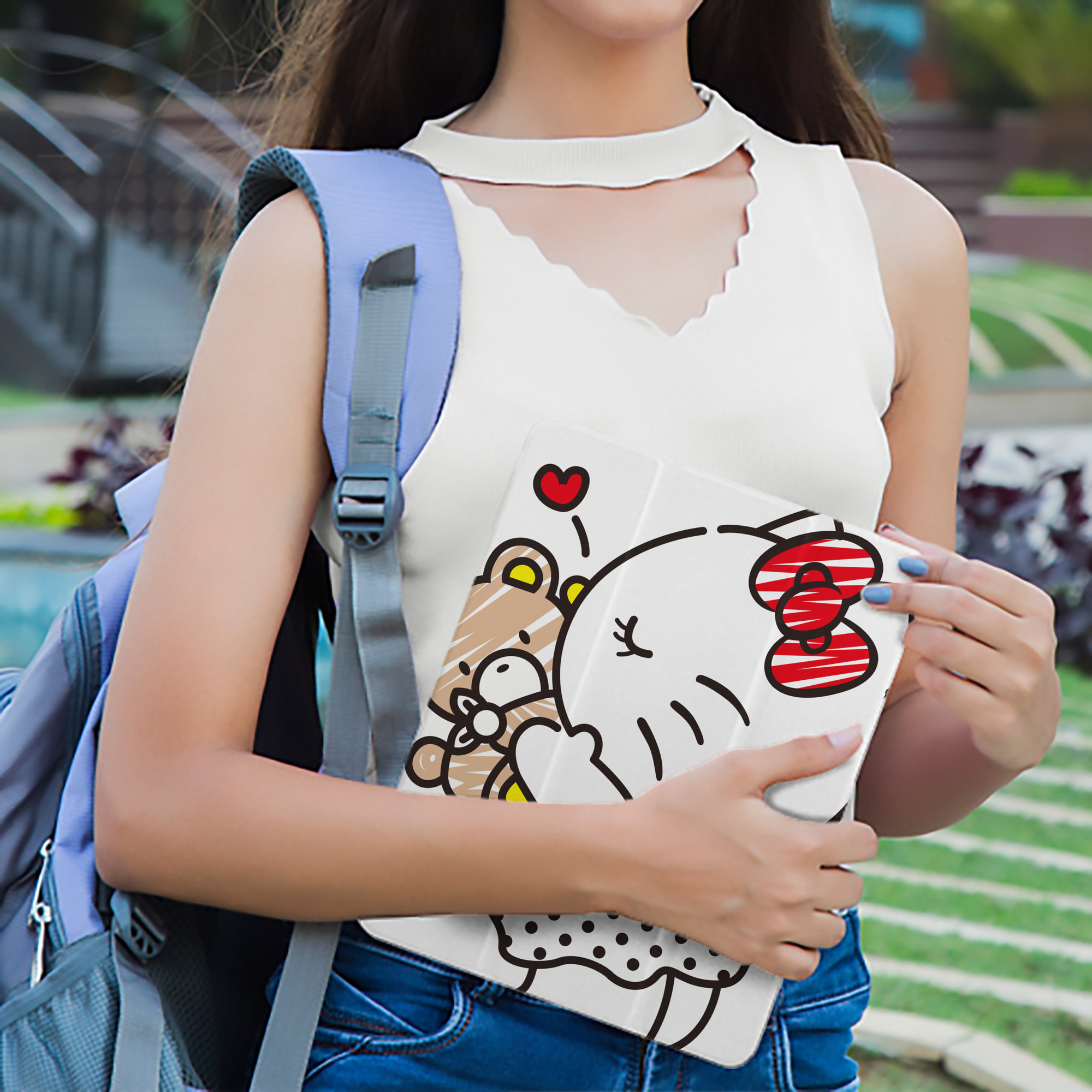 Hello Kitty ハローキティ IPad ケース ペン収納付き 三つ折りスタンド PUレザー×シリコン 対応機種9.5/10.5/10.9インチ