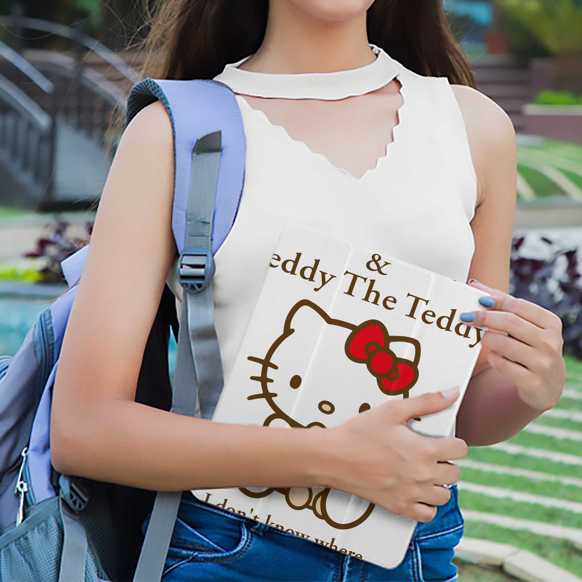 Hello Kitty ハローキティ IPad ケース ペン収納付き 三つ折りスタンド PUレザー×シリコン 対応機種9.5/10.5/10.9インチ