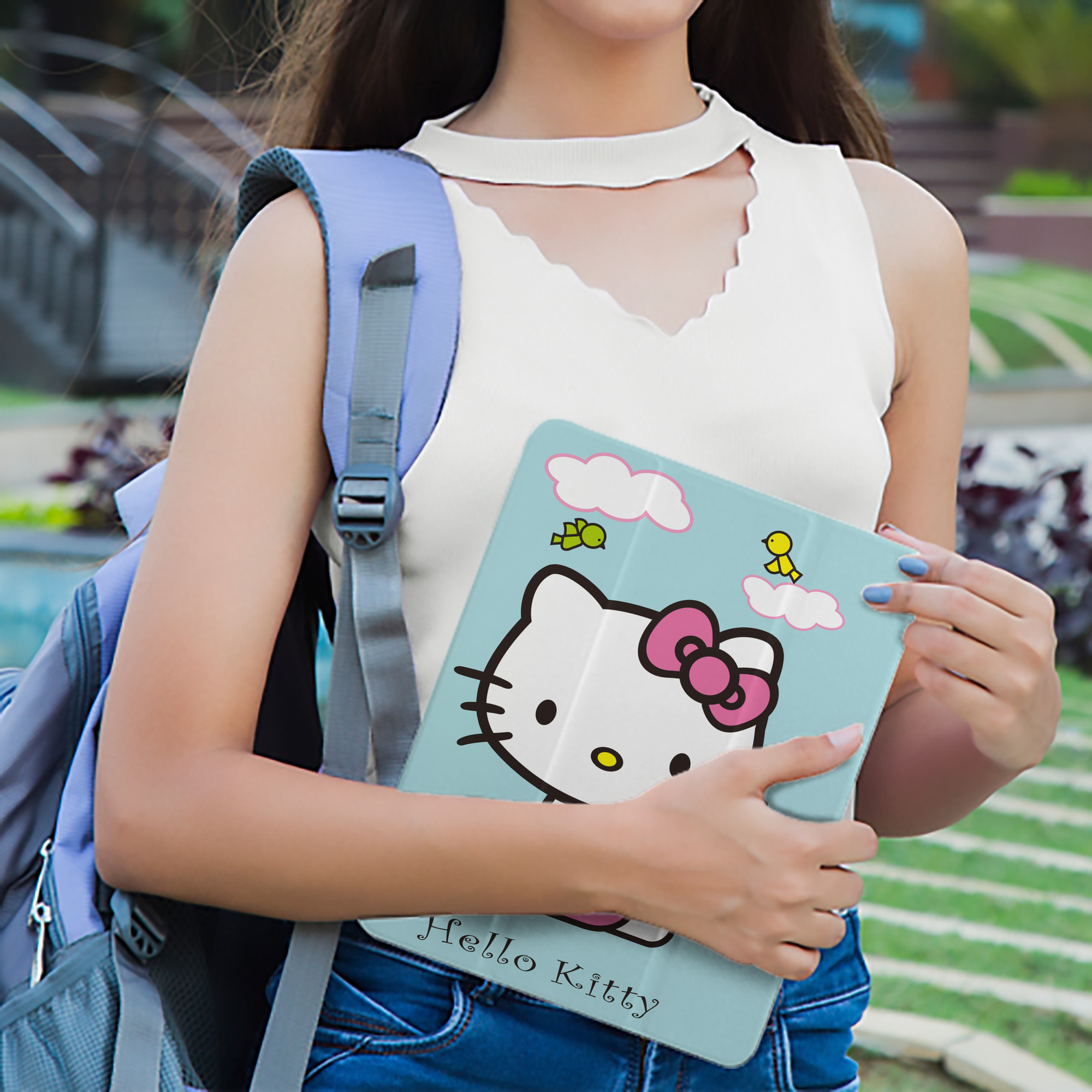 Hello Kitty ハローキティ IPad ケース ペン収納付き 三つ折りスタンド PUレザー×シリコン 対応機種9.5/10.5/10.9インチ
