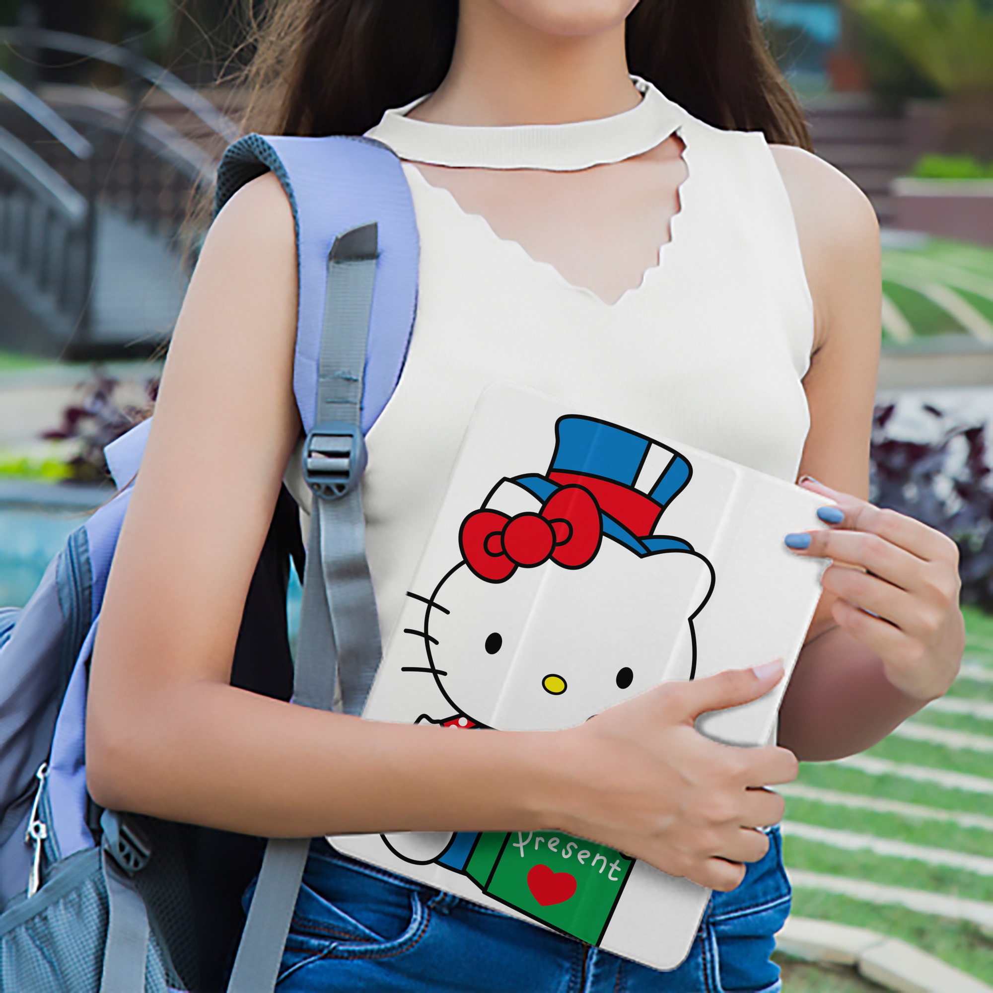 Hello Kitty ハローキティ IPad ケース ペン収納付き 三つ折りスタンド PUレザー×シリコン 対応機種9.5/10.5/10.9インチ