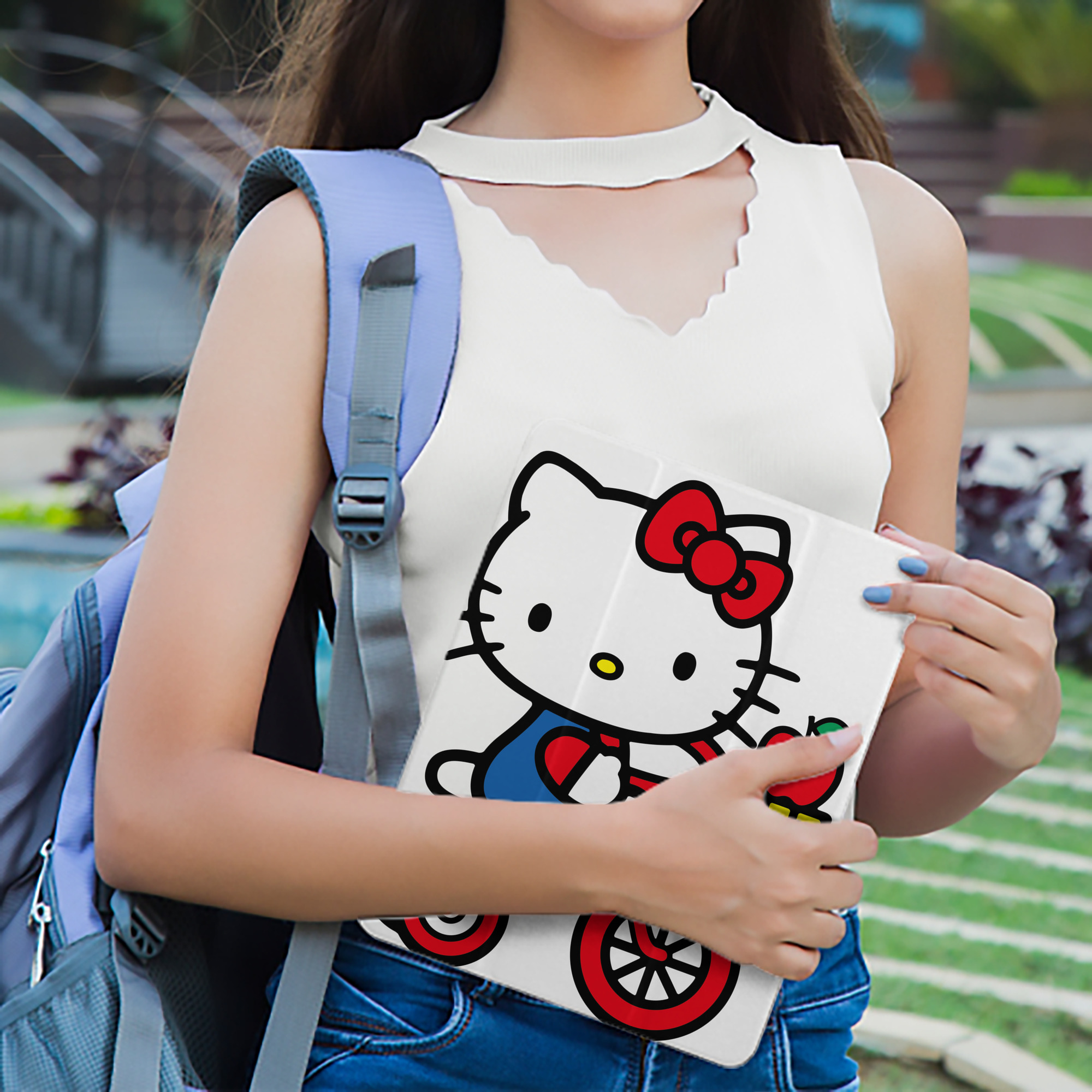 Hello Kitty ハローキティ IPad ケース ペン収納付き 三つ折りスタンド PUレザー×シリコン 対応機種9.5/10.5/10.9インチ
