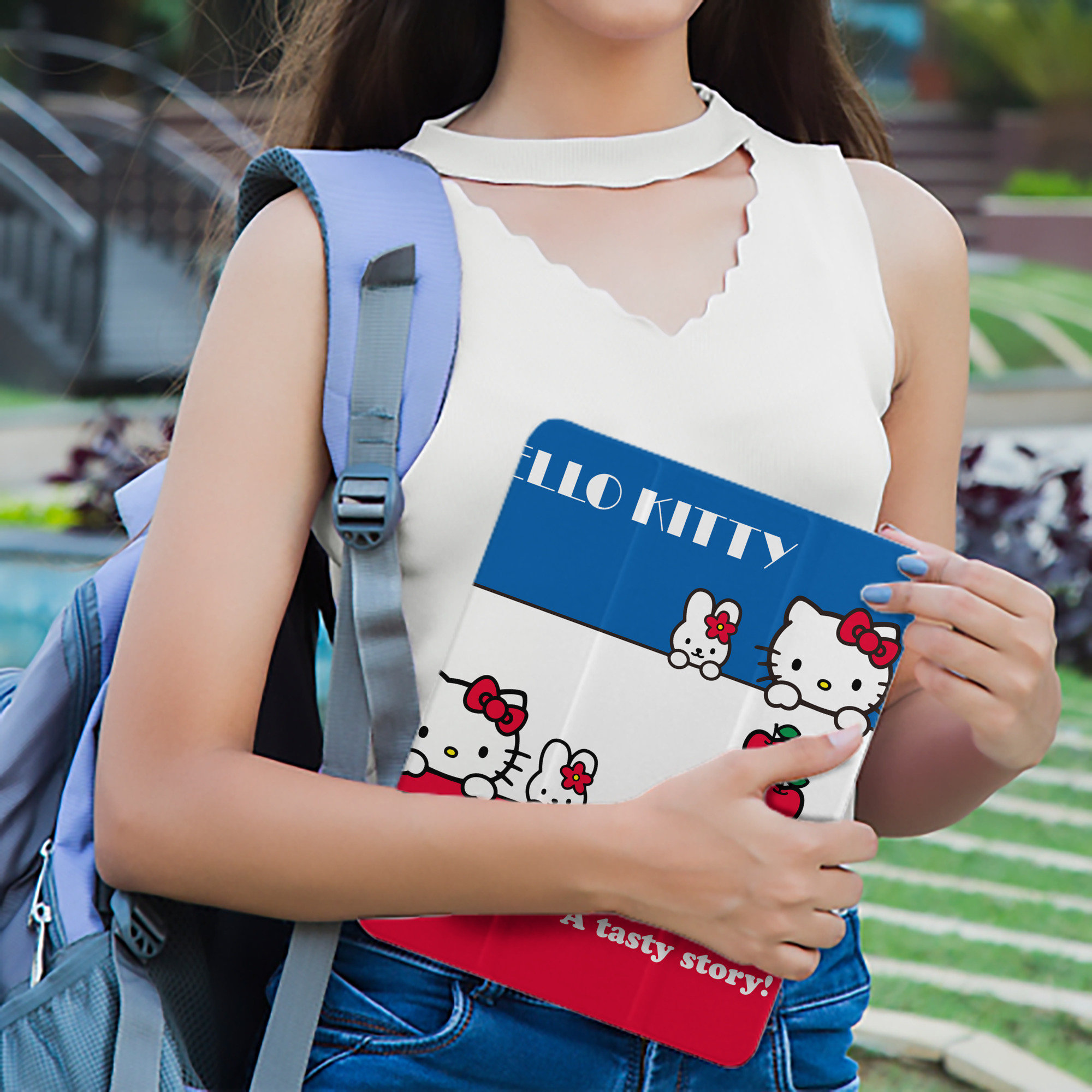 Hello Kitty ハローキティ IPad ケース ペン収納付き 三つ折りスタンド PUレザー×シリコン 対応機種9.5/10.5/10.9インチ