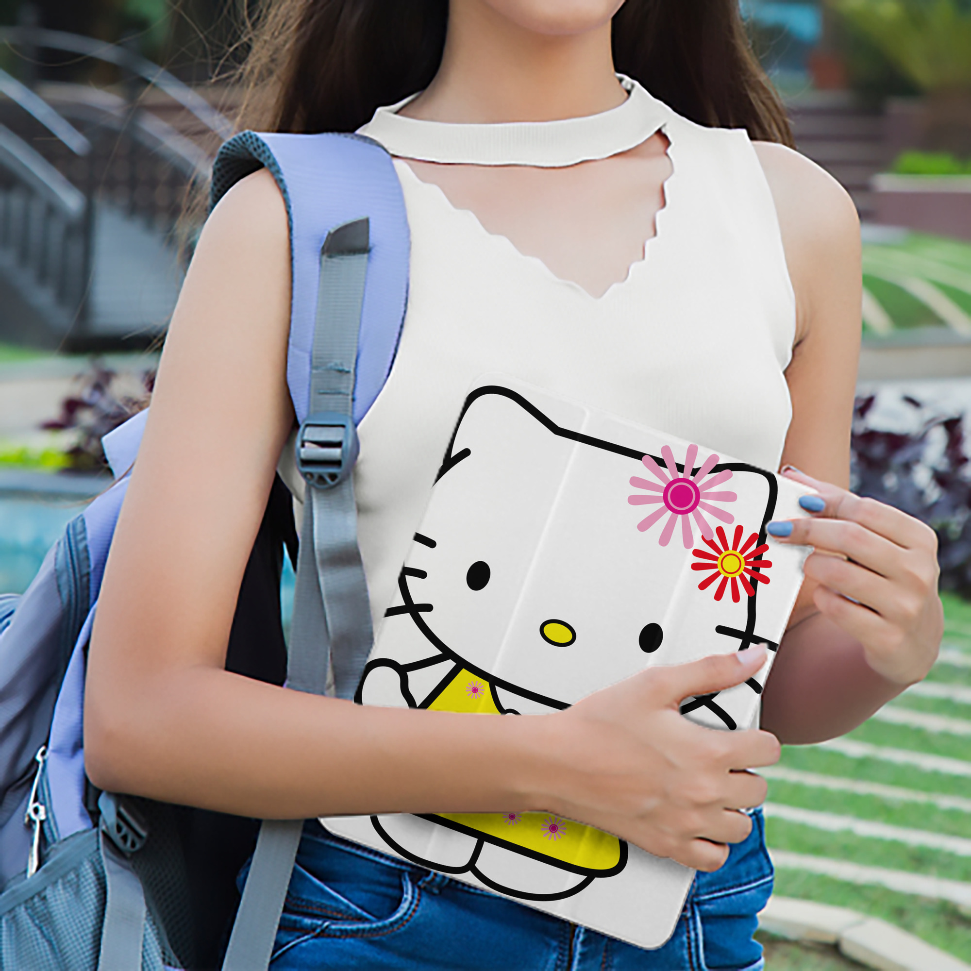 Hello Kitty ハローキティ IPad ケース ペン収納付き 三つ折りスタンド PUレザー×シリコン 対応機種9.5/10.5/10.9インチ