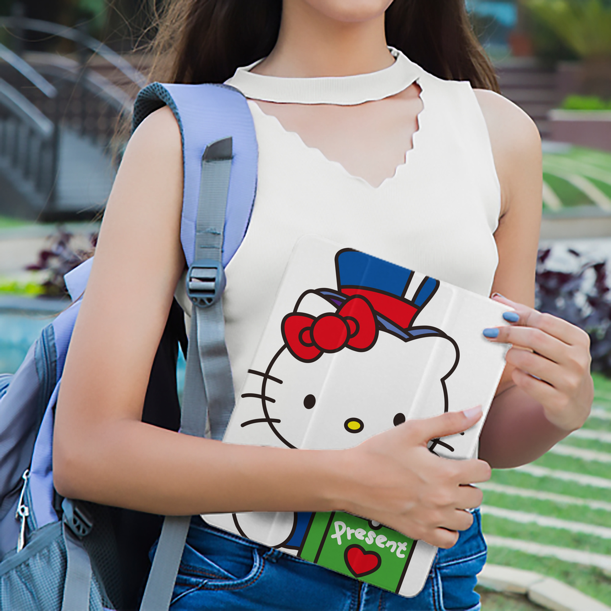 Hello Kitty ハローキティ IPad ケース ペン収納付き 三つ折りスタンド PUレザー×シリコン 対応機種9.5/10.5/10.9インチ