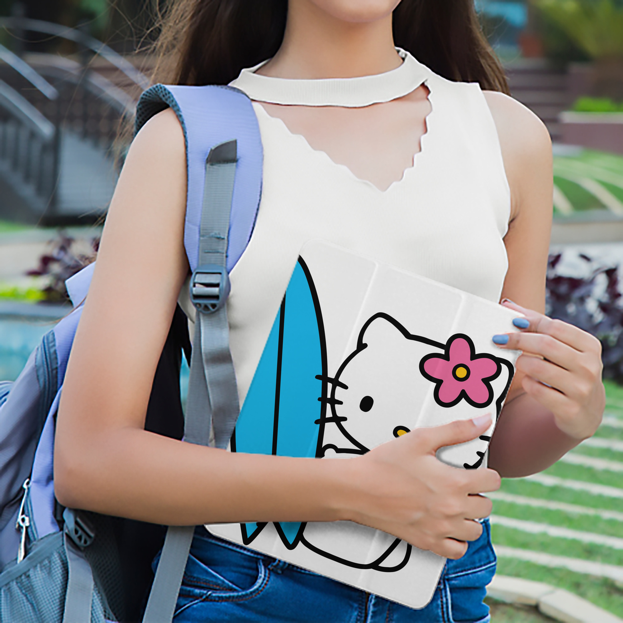 Hello Kitty ハローキティ IPad ケース ペン収納付き 三つ折りスタンド PUレザー×シリコン 対応機種9.5/10.5/10.9インチ