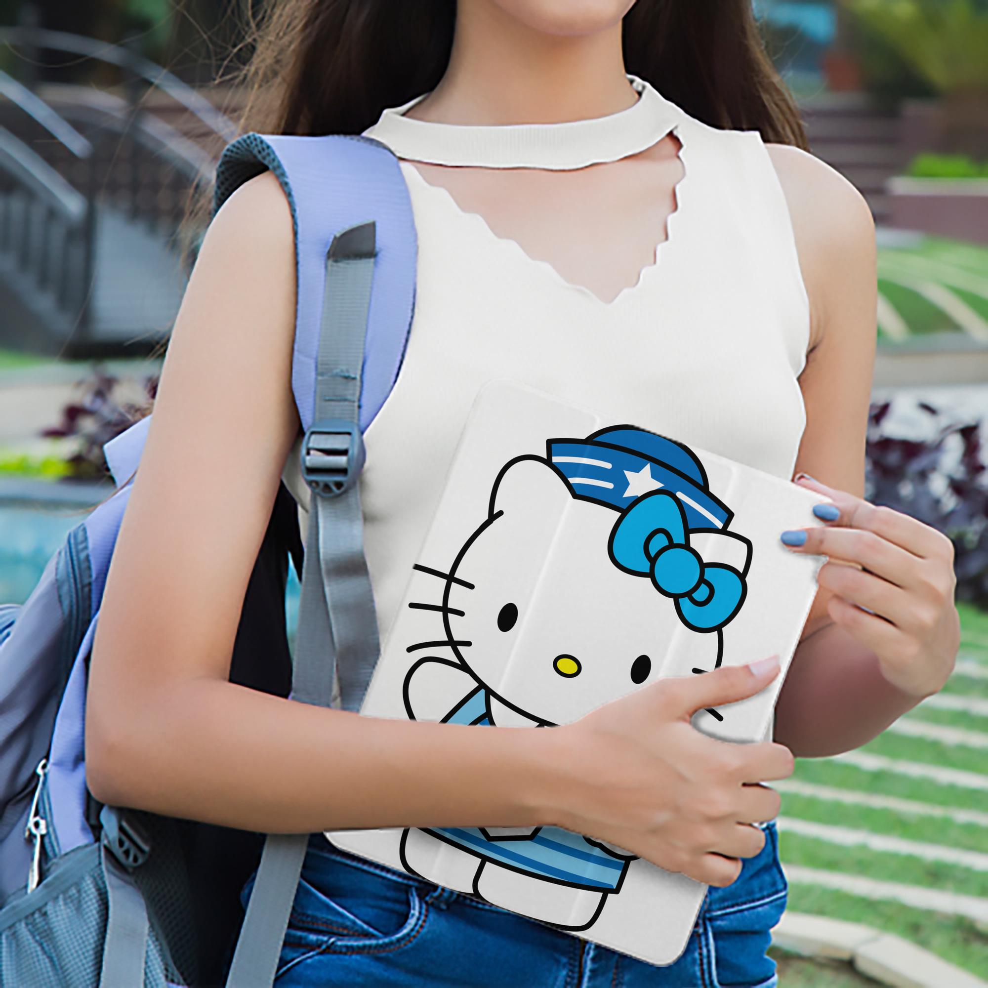 Hello Kitty ハローキティ IPad ケース ペン収納付き 三つ折りスタンド PUレザー×シリコン 対応機種9.5/10.5/10.9インチ
