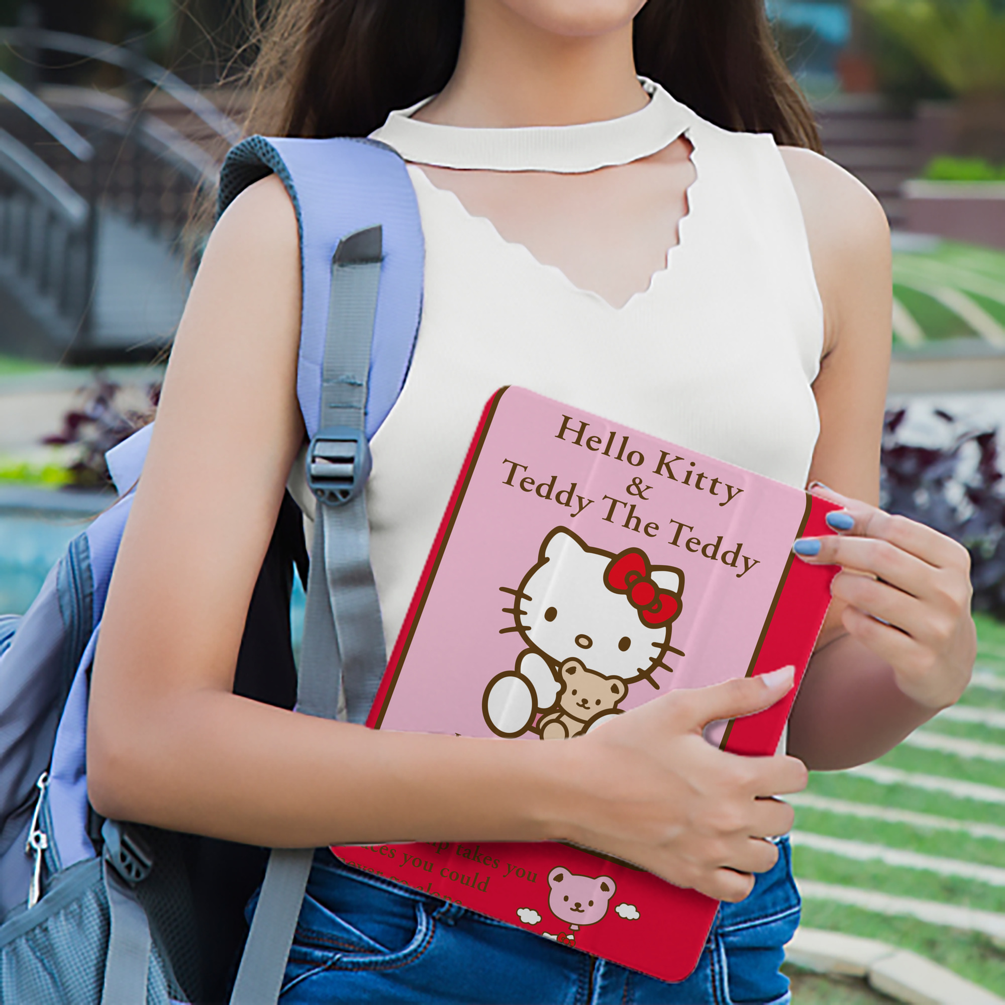 Hello Kitty ハローキティ IPad ケース ペン収納付き 三つ折りスタンド PUレザー×シリコン 対応機種9.5/10.5/10.9インチ