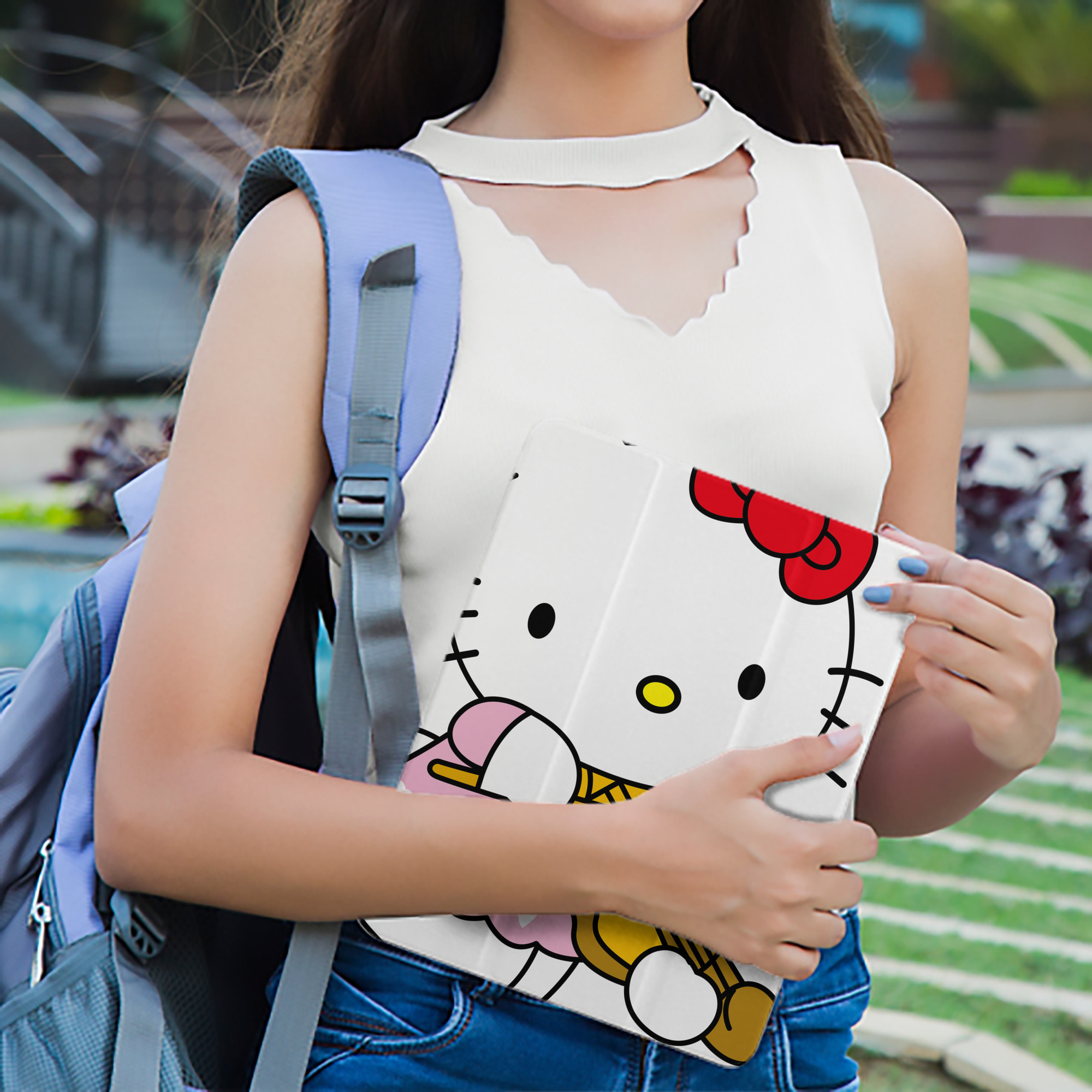 Hello Kitty ハローキティ IPad ケース ペン収納付き 三つ折りスタンド PUレザー×シリコン 対応機種9.5/10.5/10.9インチ