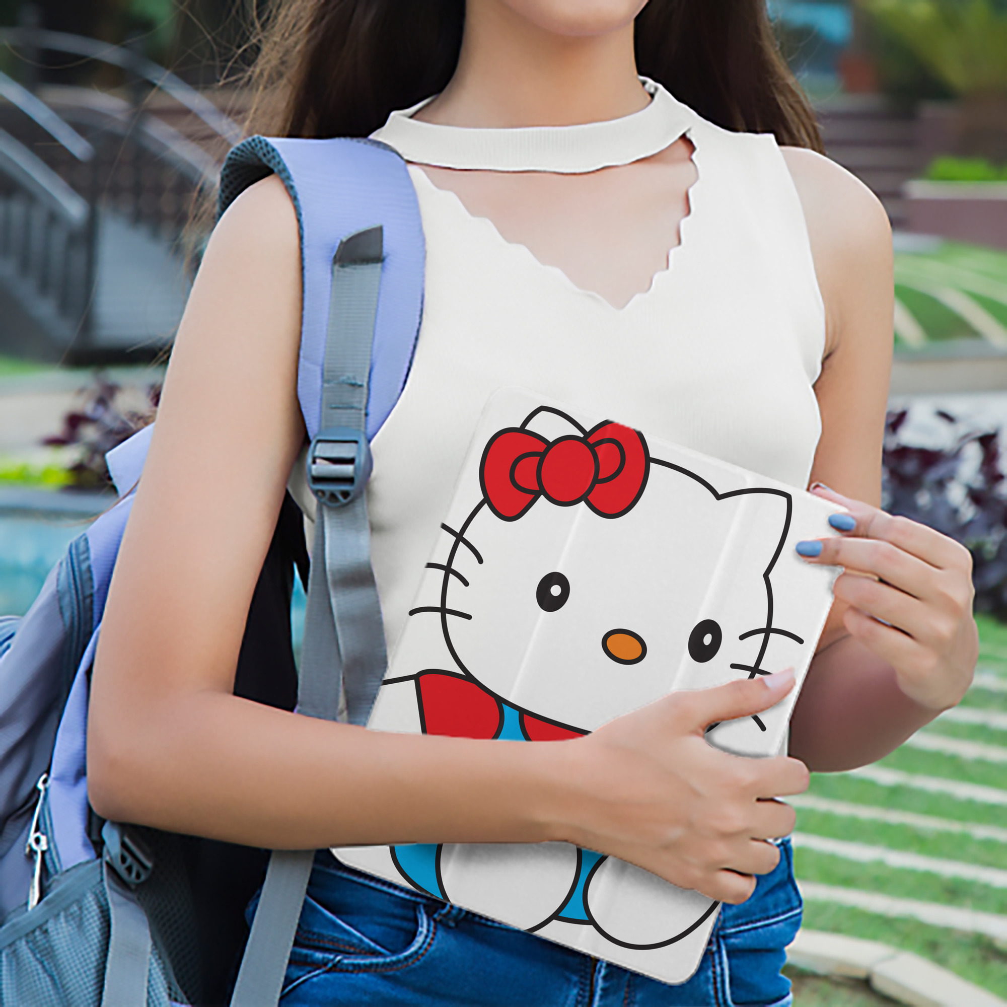 Hello Kitty ハローキティ IPad ケース ペン収納付き 三つ折りスタンド PUレザー×シリコン 対応機種9.5/10.5/10.9インチ