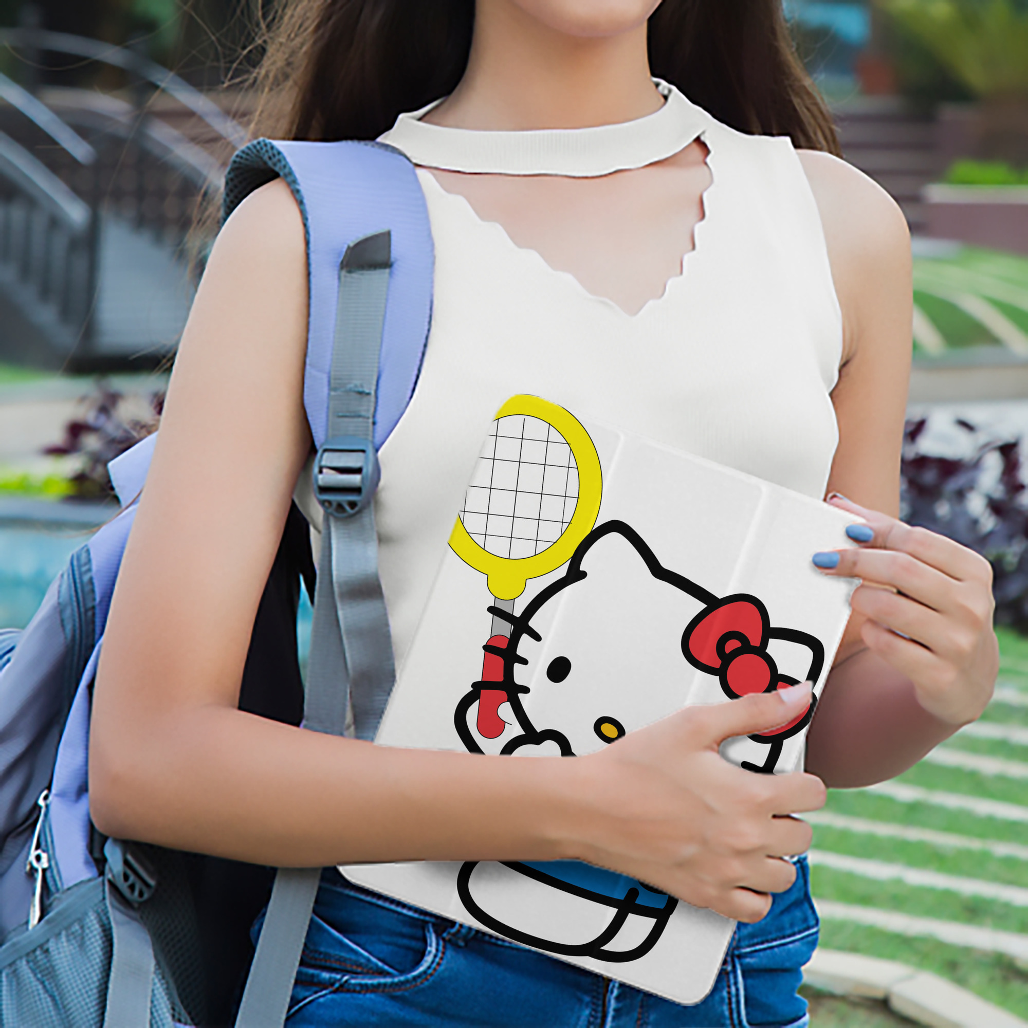 Hello Kitty ハローキティ IPad ケース ペン収納付き 三つ折りスタンド PUレザー×シリコン 対応機種9.5/10.5/10.9インチ
