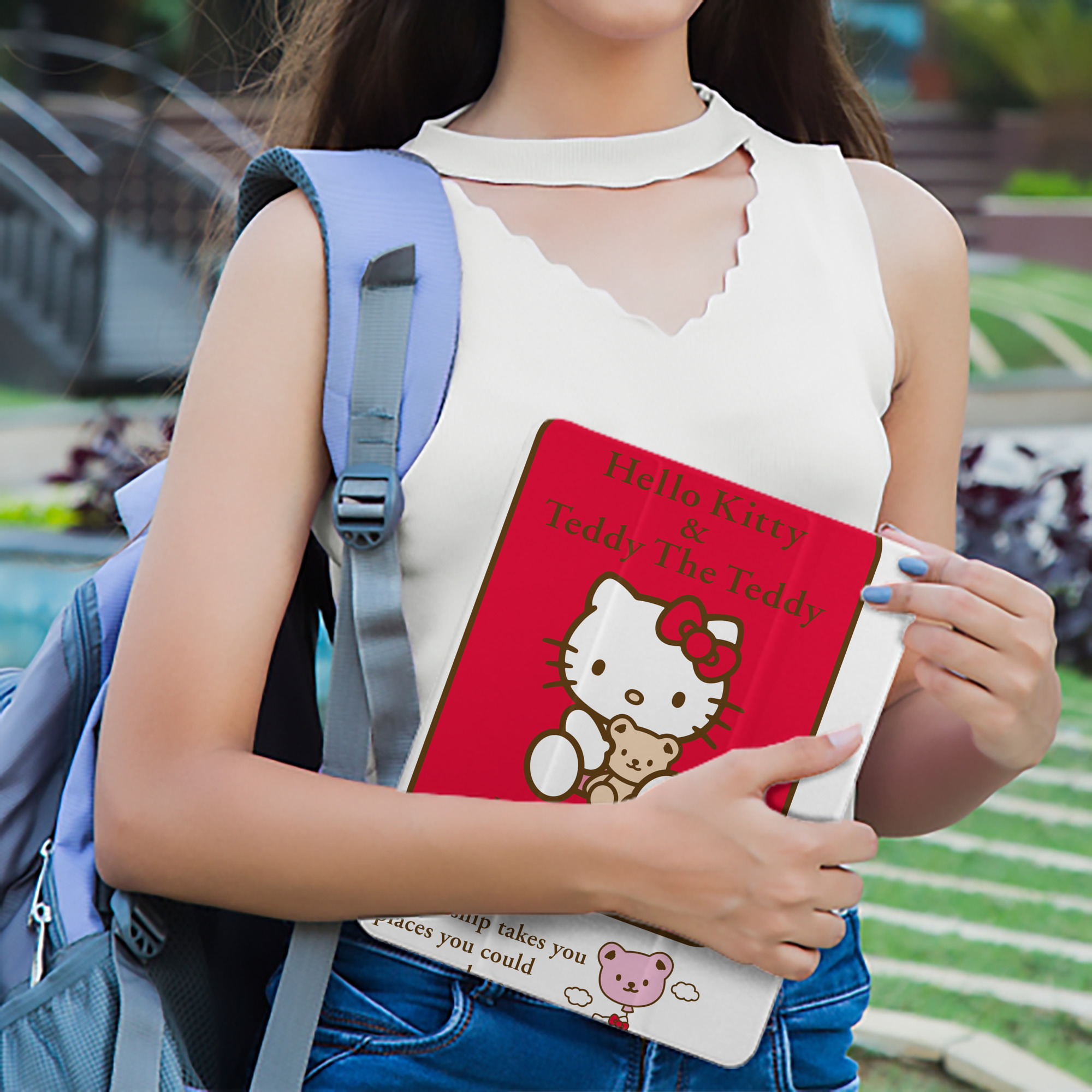 Hello Kitty ハローキティ IPad ケース ペン収納付き 三つ折りスタンド PUレザー×シリコン 対応機種9.5/10.5/10.9インチ