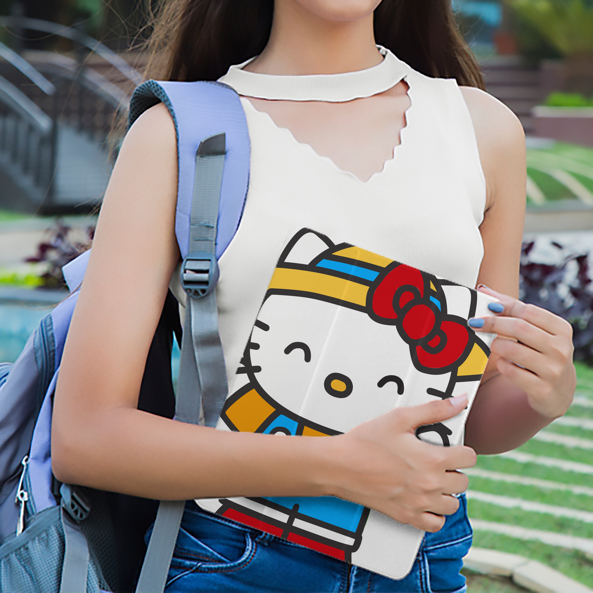 Hello Kitty ハローキティ IPad ケース ペン収納付き 三つ折りスタンド PUレザー×シリコン 対応機種9.5/10.5/10.9インチ