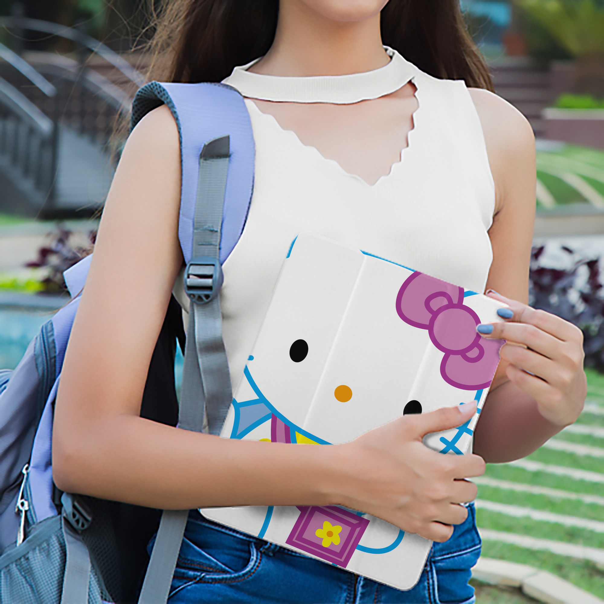 Hello Kitty ハローキティ IPad ケース ペン収納付き 三つ折りスタンド PUレザー×シリコン 対応機種9.5/10.5/10.9インチ