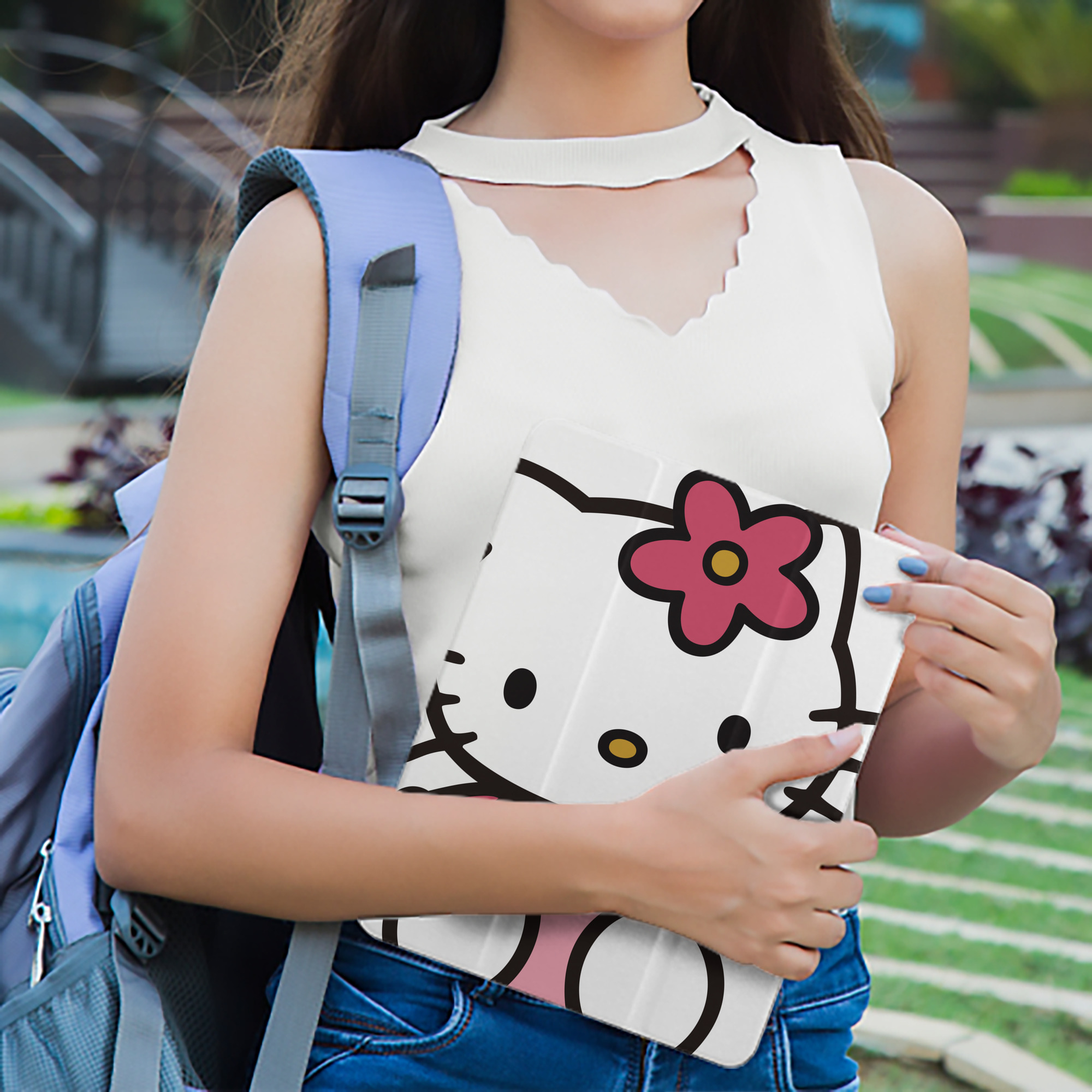 Hello Kitty ハローキティ IPad ケース ペン収納付き 三つ折りスタンド PUレザー×シリコン 対応機種9.5/10.5/10.9インチ