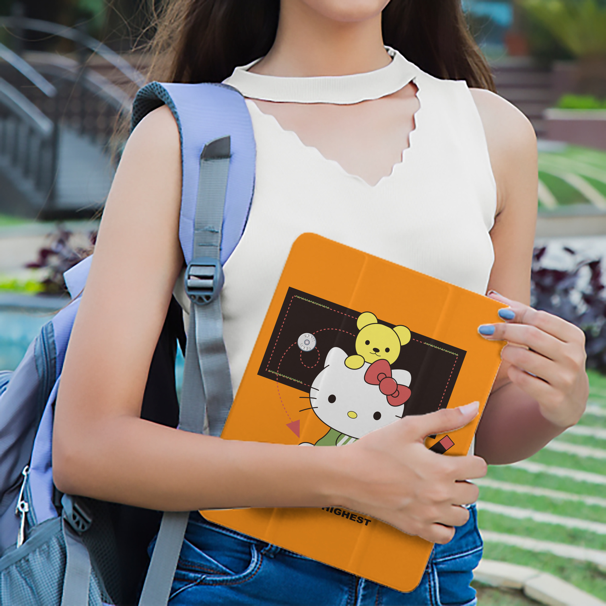 Hello Kitty ハローキティ IPad ケース ペン収納付き 三つ折りスタンド PUレザー×シリコン 対応機種9.5/10.5/10.9インチ