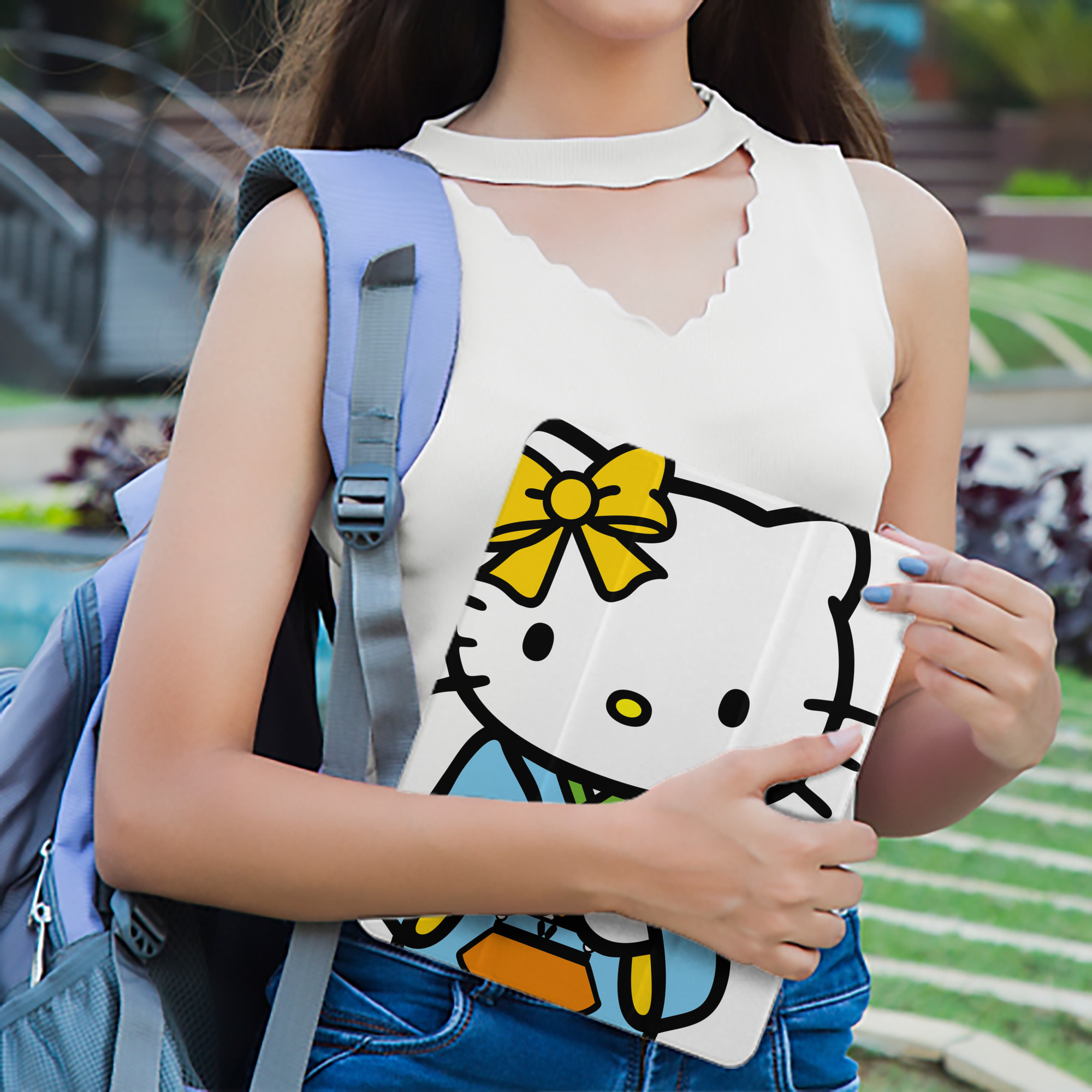 Hello Kitty ハローキティ IPad ケース ペン収納付き 三つ折りスタンド PUレザー×シリコン 対応機種9.5/10.5/10.9インチ