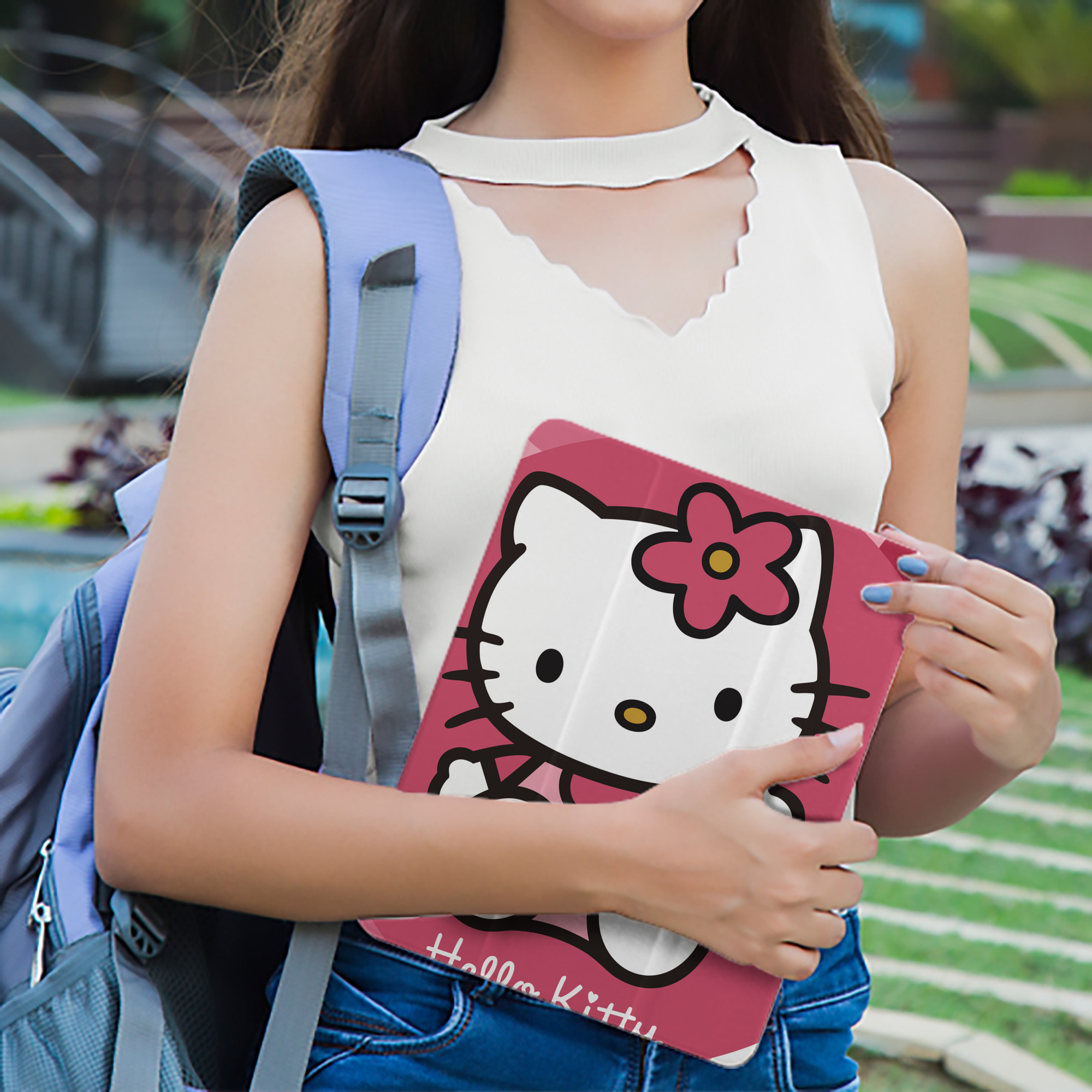 Hello Kitty ハローキティ IPad ケース ペン収納付き 三つ折りスタンド PUレザー×シリコン 対応機種9.5/10.5/10.9インチ