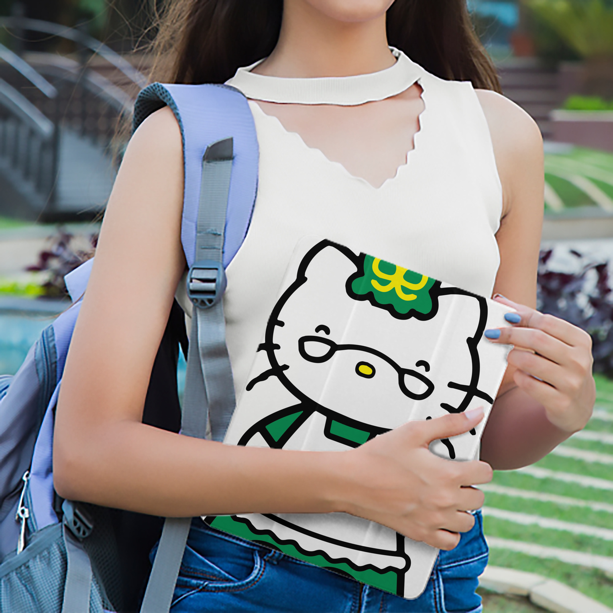 Hello Kitty ハローキティ IPad ケース ペン収納付き 三つ折りスタンド PUレザー×シリコン 対応機種9.5/10.5/10.9インチ