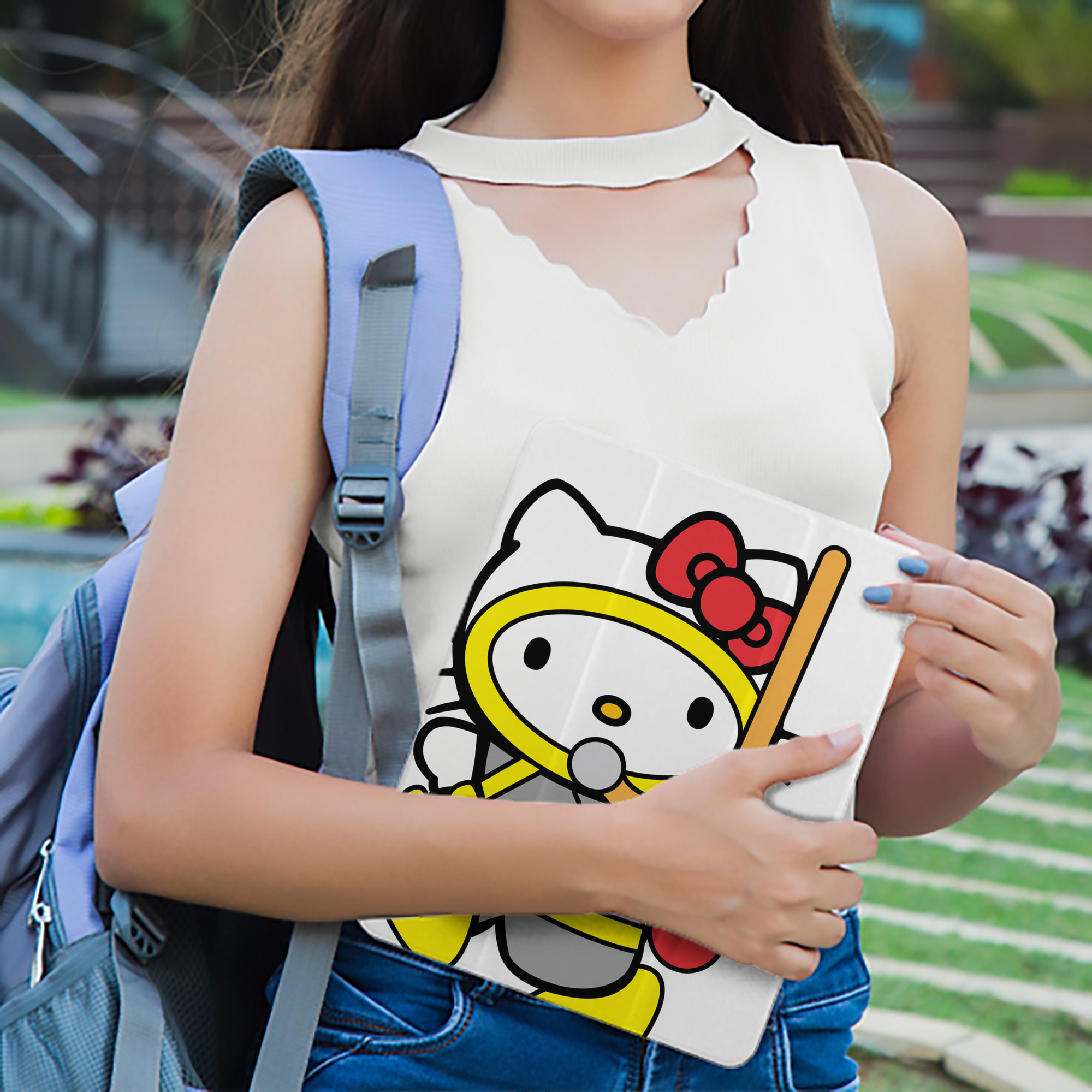Hello Kitty ハローキティ IPad ケース ペン収納付き 三つ折りスタンド PUレザー×シリコン 対応機種9.5/10.5/10.9インチ