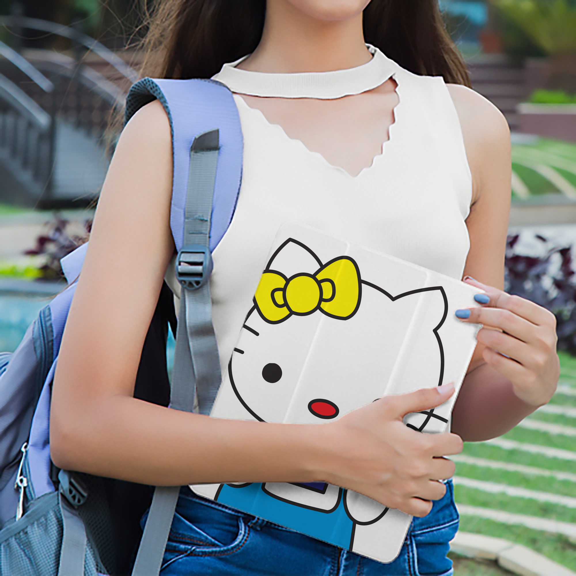 Hello Kitty ハローキティ IPad ケース ペン収納付き 三つ折りスタンド PUレザー×シリコン 対応機種9.5/10.5/10.9インチ