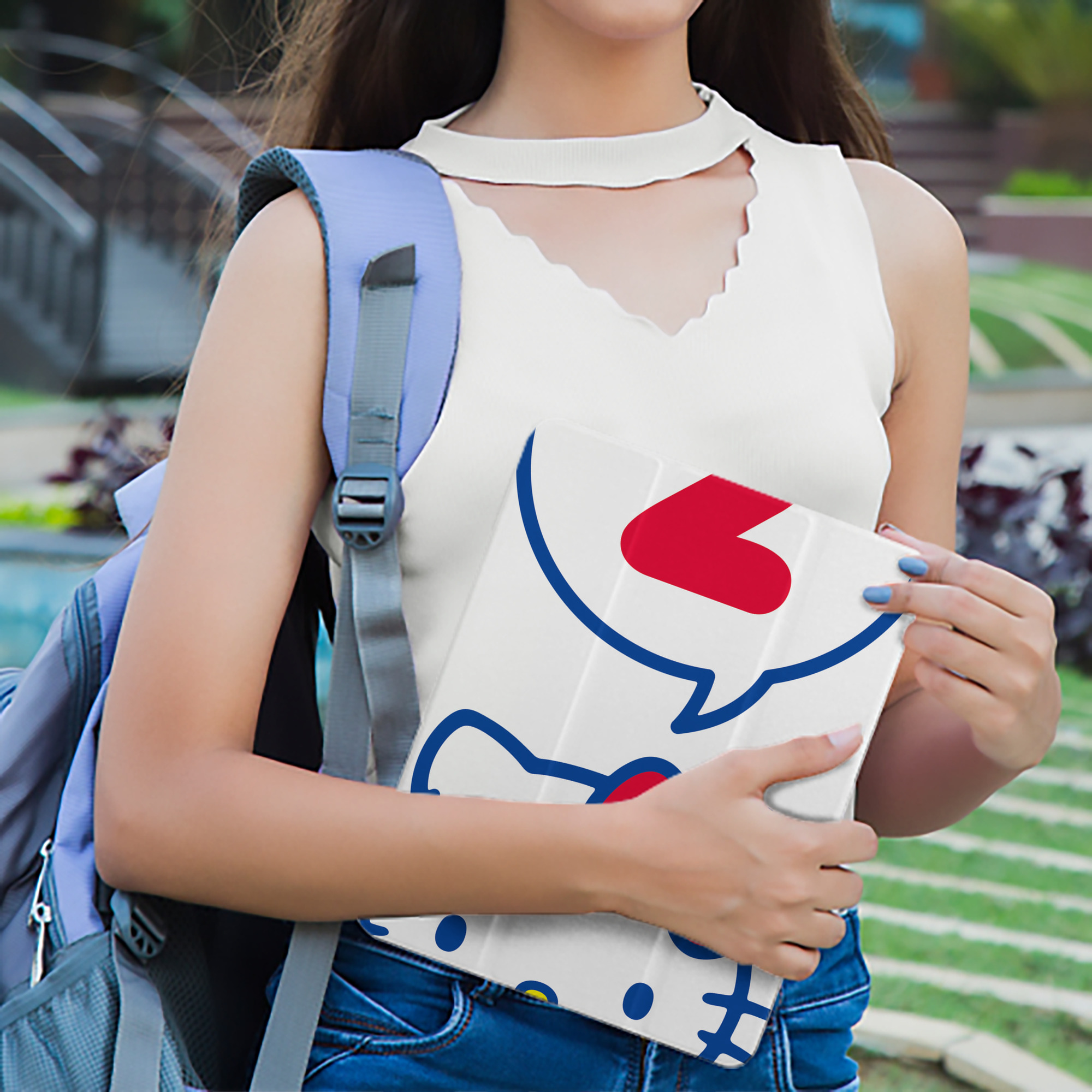 Hello Kitty ハローキティ IPad ケース ペン収納付き 三つ折りスタンド PUレザー×シリコン 対応機種9.5/10.5/10.9インチ