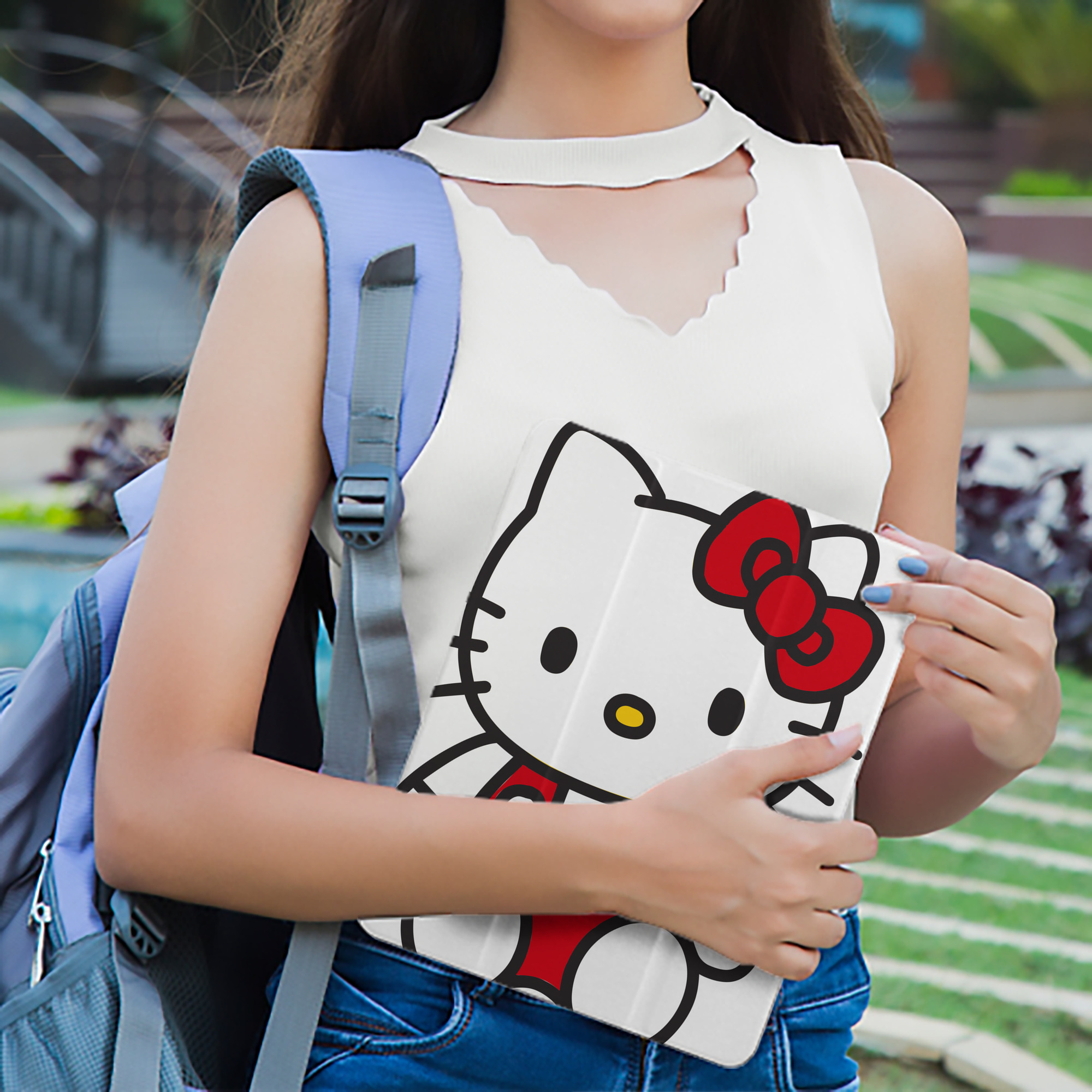 Hello Kitty ハローキティ IPad ケース ペン収納付き 三つ折りスタンド PUレザー×シリコン 対応機種9.5/10.5/10.9インチ