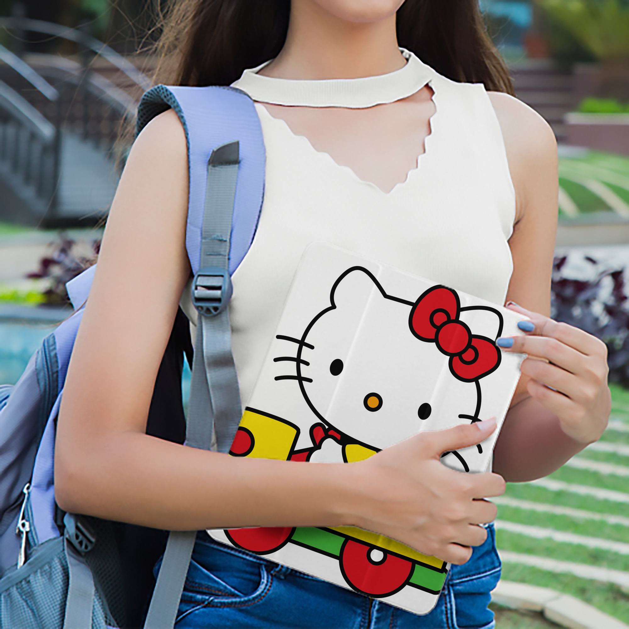 Hello Kitty ハローキティ IPad ケース ペン収納付き 三つ折りスタンド PUレザー×シリコン 対応機種9.5/10.5/10.9インチ
