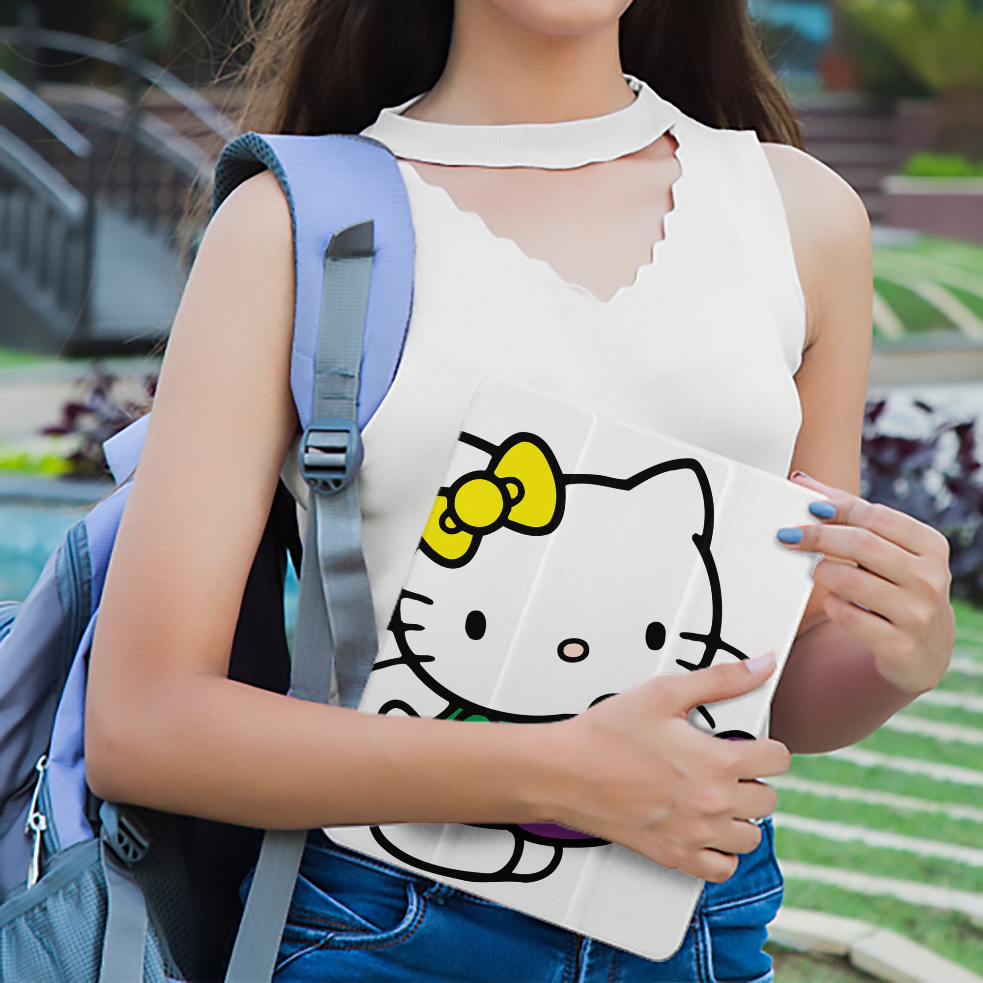 Hello Kitty ハローキティ IPad ケース ペン収納付き 三つ折りスタンド PUレザー×シリコン 対応機種9.5/10.5/10.9インチ