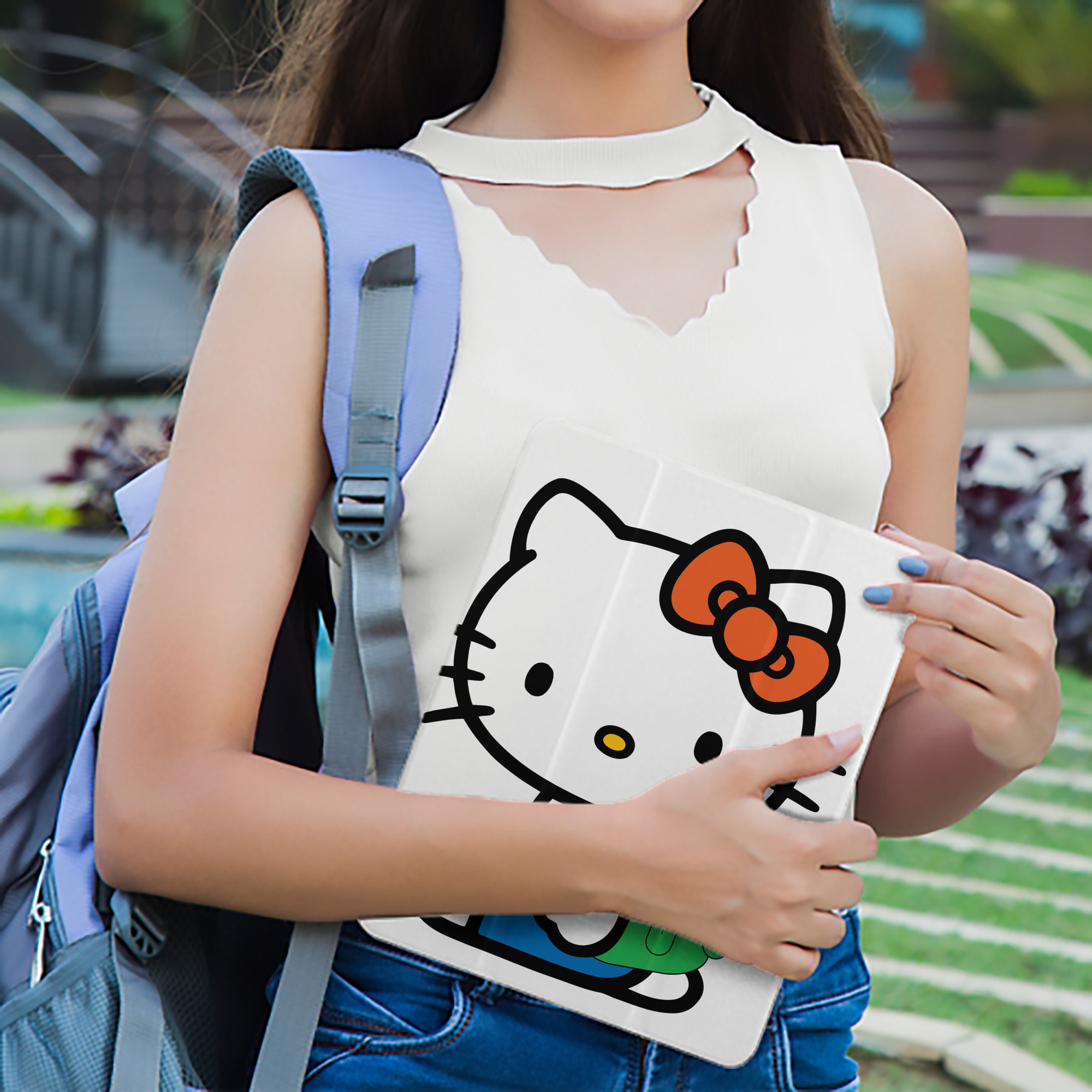 Hello Kitty ハローキティ IPad ケース ペン収納付き 三つ折りスタンド PUレザー×シリコン 対応機種9.5/10.5/10.9インチ