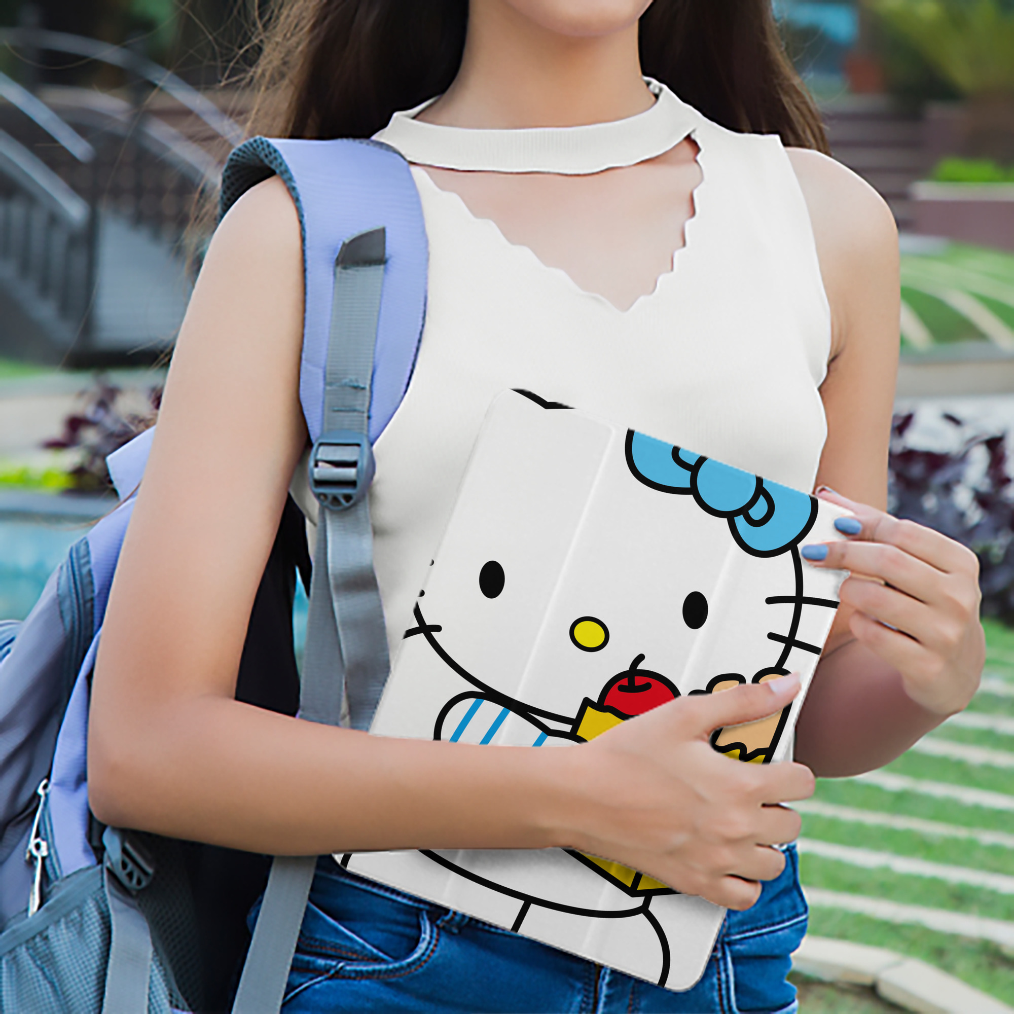Hello Kitty ハローキティ IPad ケース ペン収納付き 三つ折りスタンド PUレザー×シリコン 対応機種9.5/10.5/10.9インチ