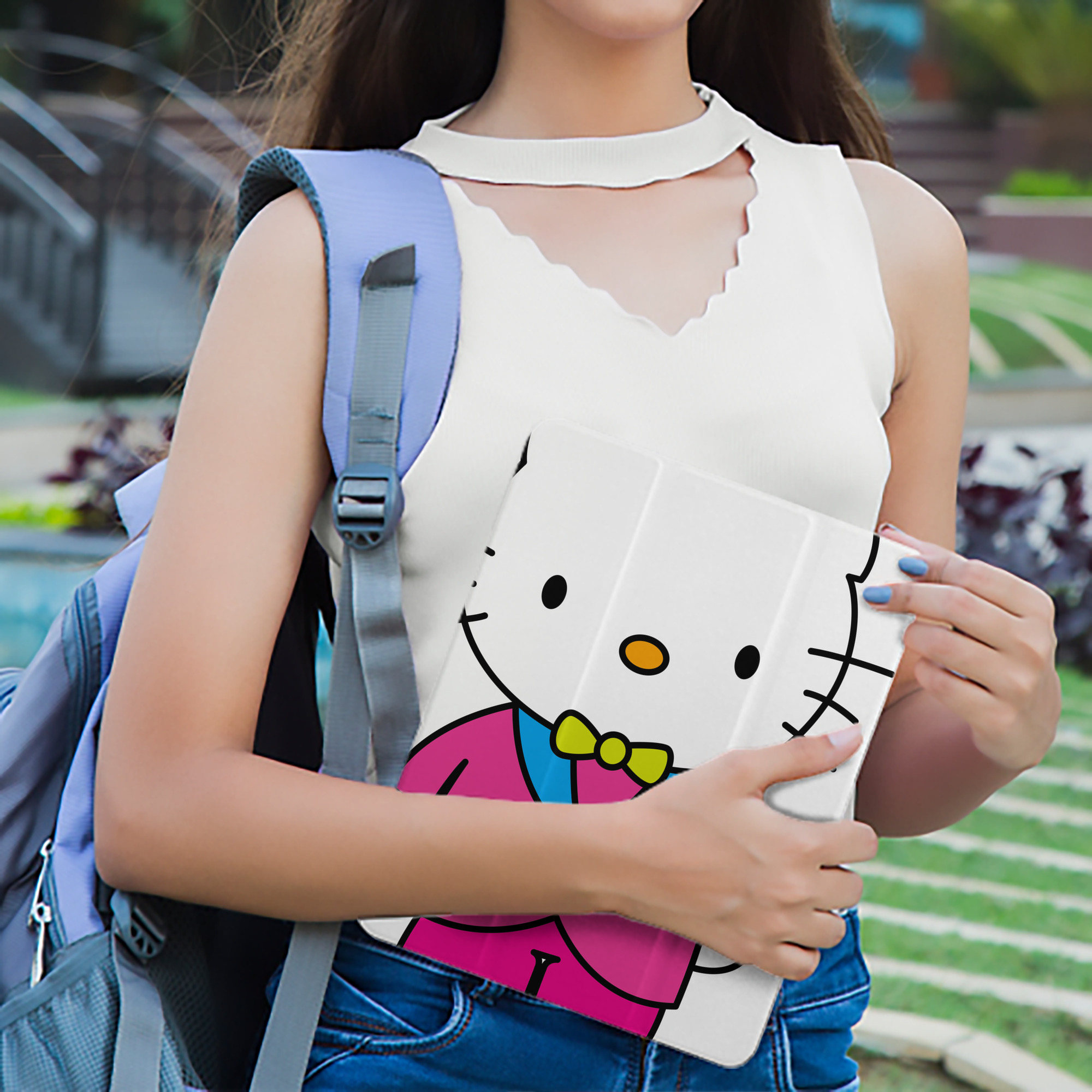 Hello Kitty ハローキティ IPad ケース ペン収納付き 三つ折りスタンド PUレザー×シリコン 対応機種9.5/10.5/10.9インチ