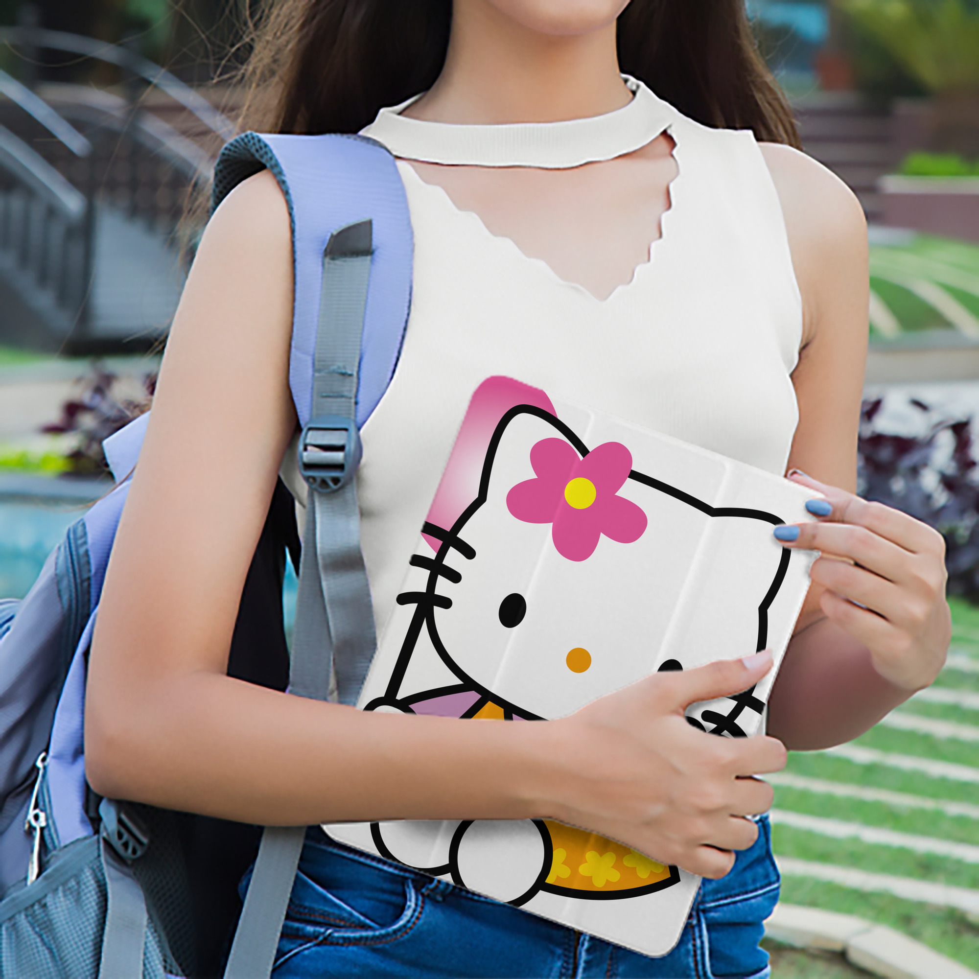 Hello Kitty ハローキティ IPad ケース ペン収納付き 三つ折りスタンド PUレザー×シリコン 対応機種9.5/10.5/10.9インチ