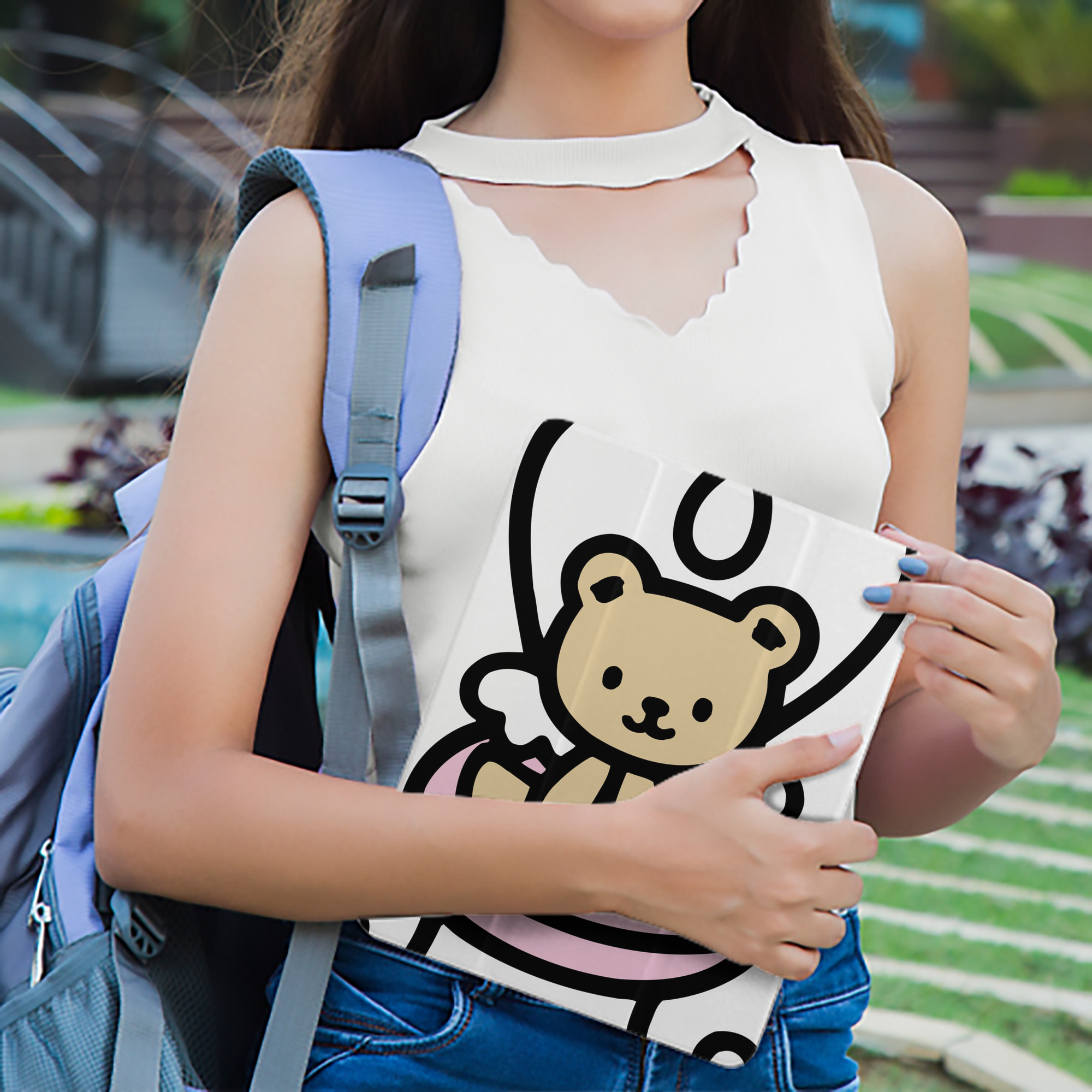 Hello Kitty ハローキティ IPad ケース ペン収納付き 三つ折りスタンド PUレザー×シリコン 対応機種9.5/10.5/10.9インチ