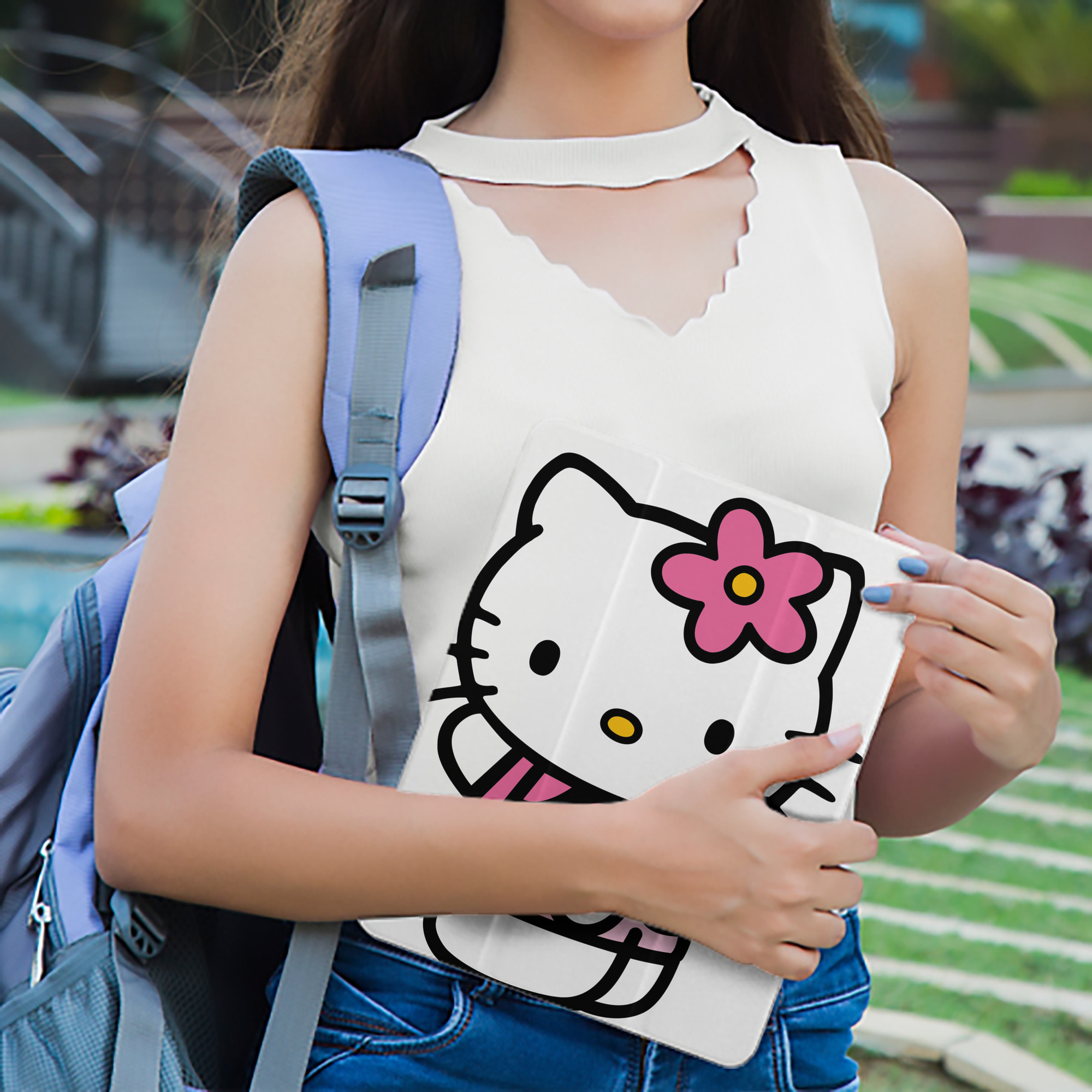 Hello Kitty ハローキティ IPad ケース ペン収納付き 三つ折りスタンド PUレザー×シリコン 対応機種9.5/10.5/10.9インチ