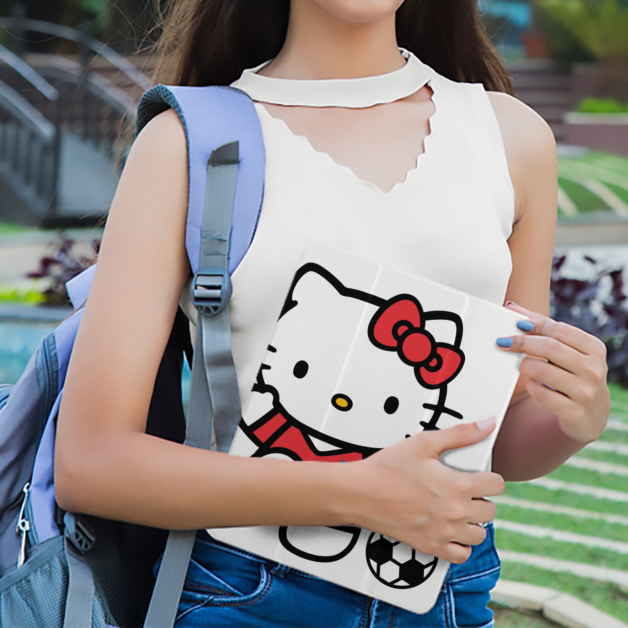 Hello Kitty ハローキティ IPad ケース ペン収納付き 三つ折りスタンド PUレザー×シリコン 対応機種9.5/10.5/10.9インチ