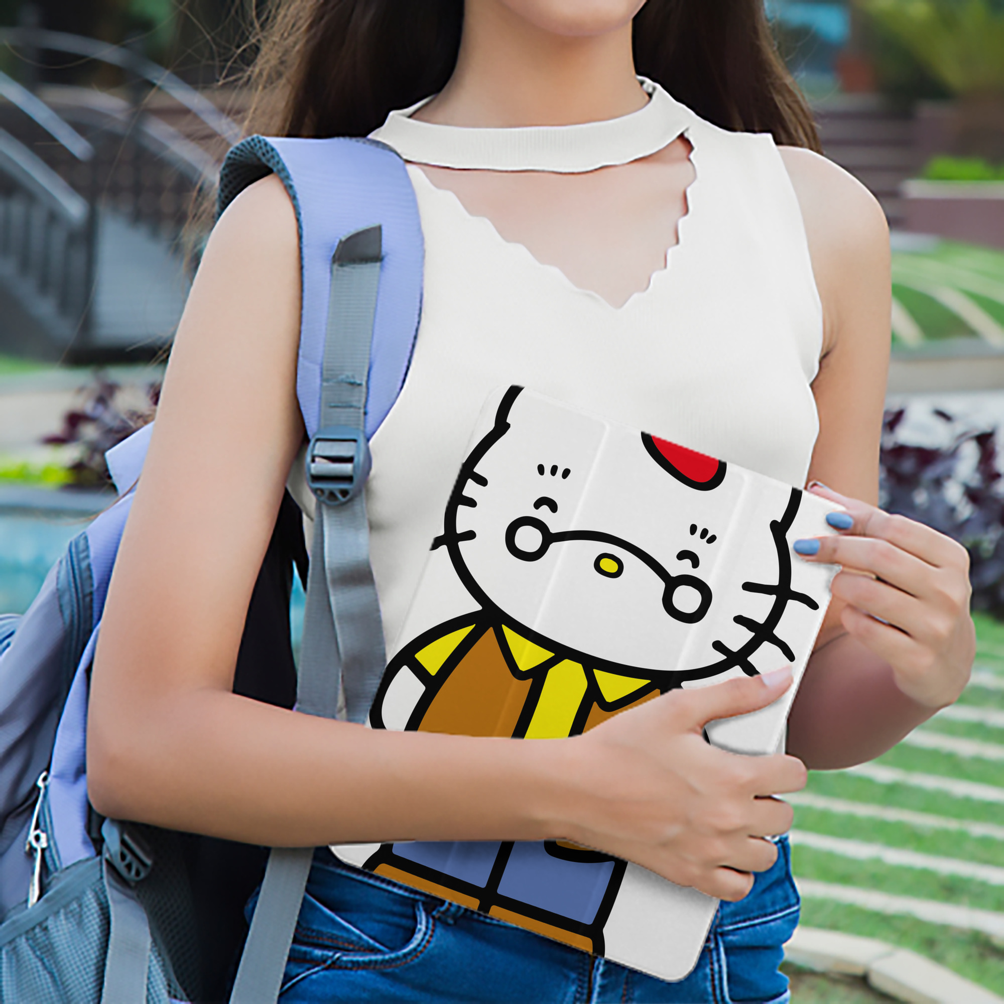 Hello Kitty ハローキティ IPad ケース ペン収納付き 三つ折りスタンド PUレザー×シリコン 対応機種9.5/10.5/10.9インチ