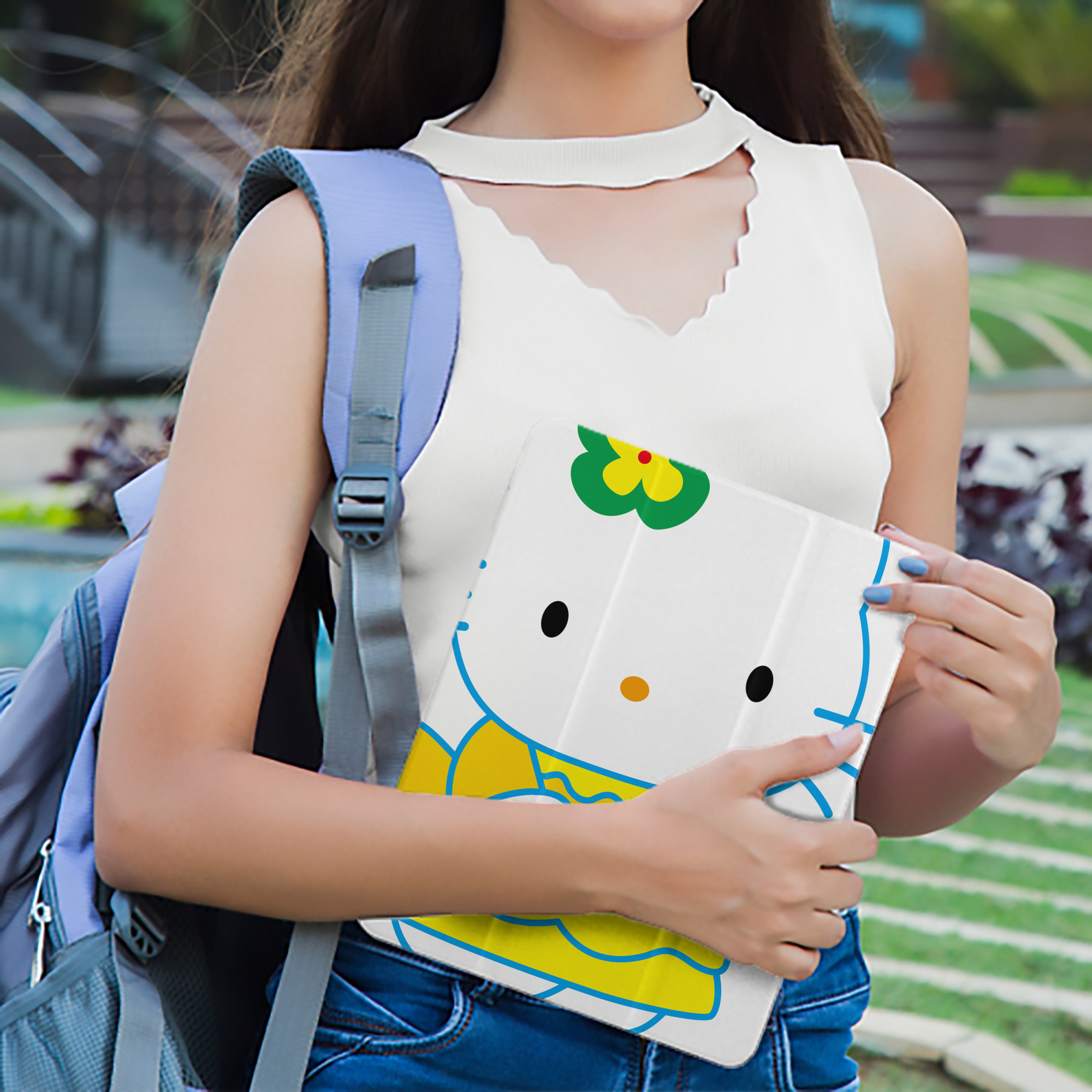 Hello Kitty ハローキティ IPad ケース ペン収納付き 三つ折りスタンド PUレザー×シリコン 対応機種9.5/10.5/10.9インチ
