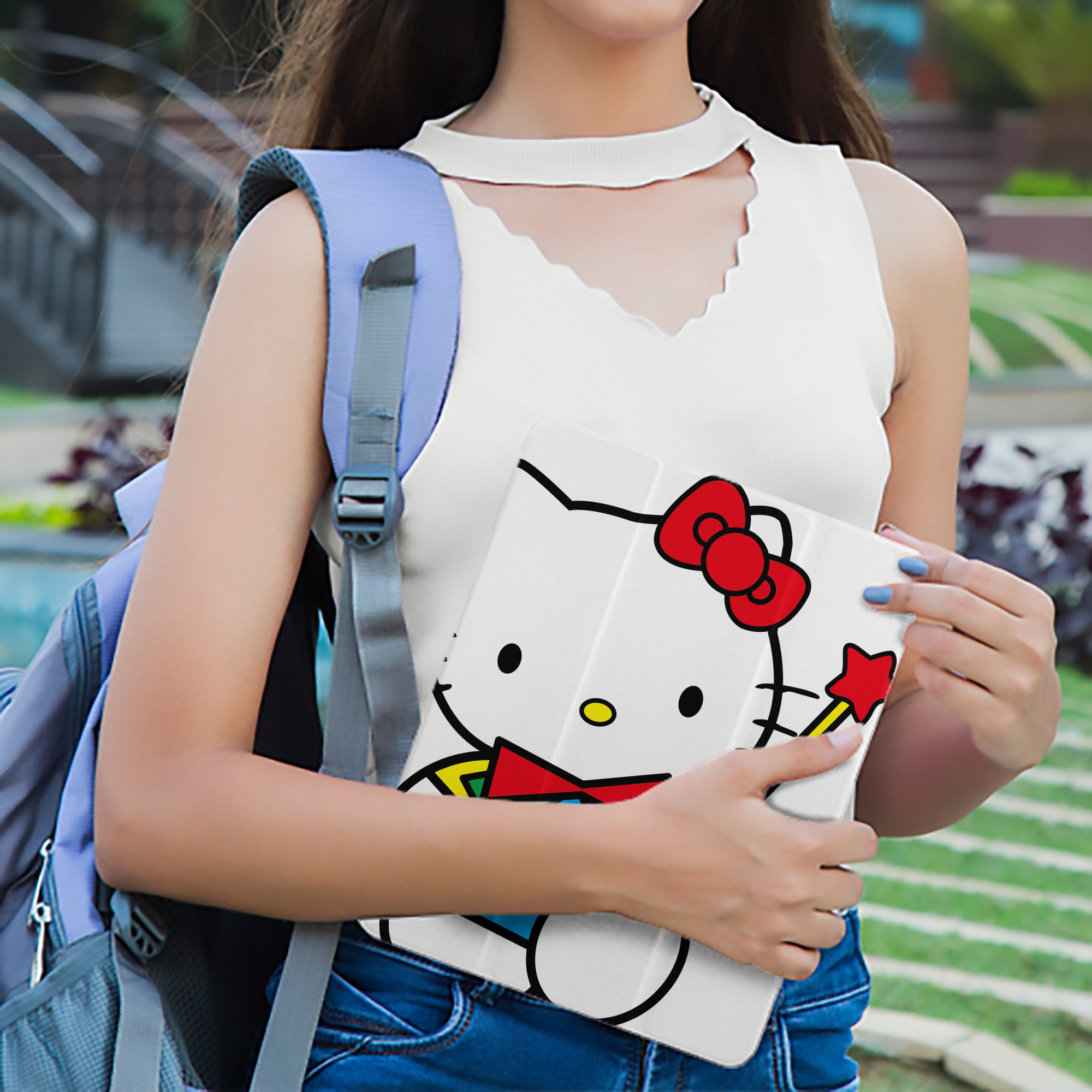 Hello Kitty ハローキティ IPad ケース ペン収納付き 三つ折りスタンド PUレザー×シリコン 対応機種9.5/10.5/10.9インチ