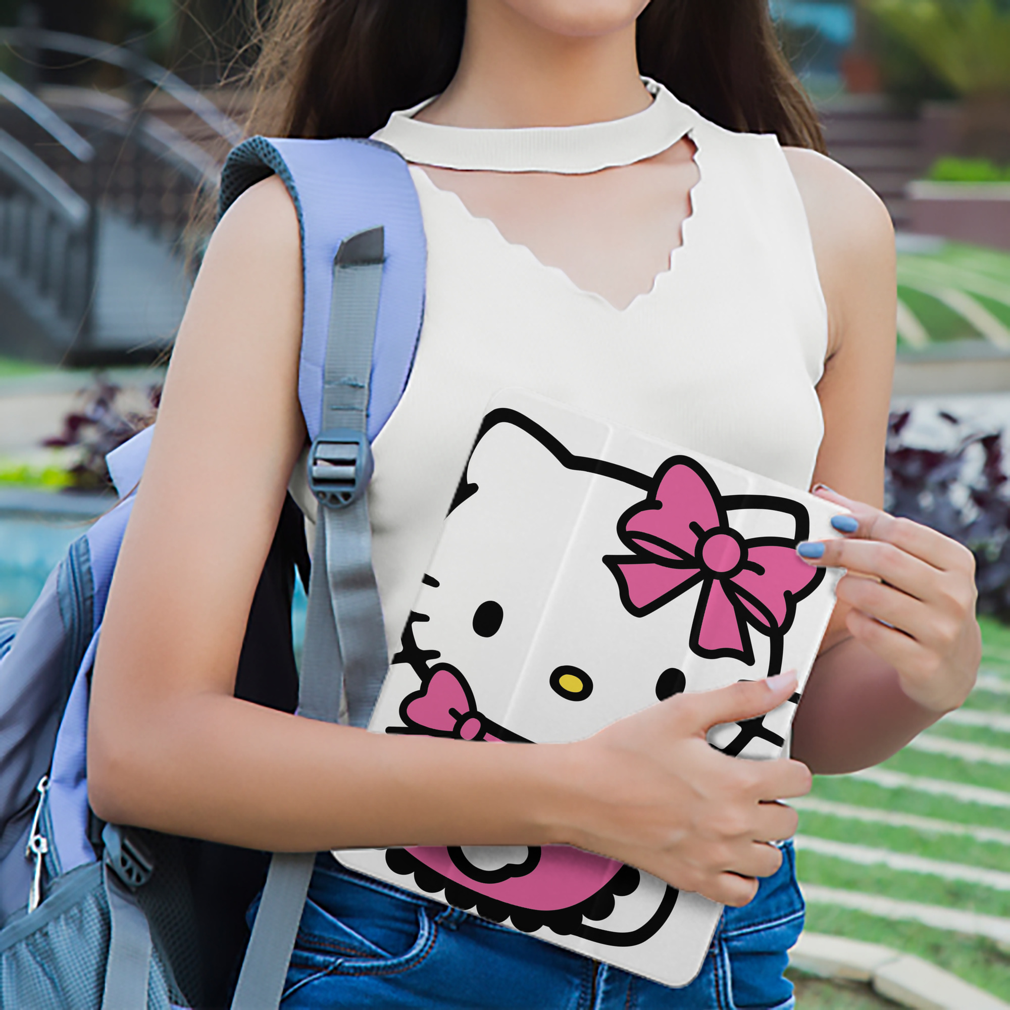Hello Kitty ハローキティ IPad ケース ペン収納付き 三つ折りスタンド PUレザー×シリコン 対応機種9.5/10.5/10.9インチ