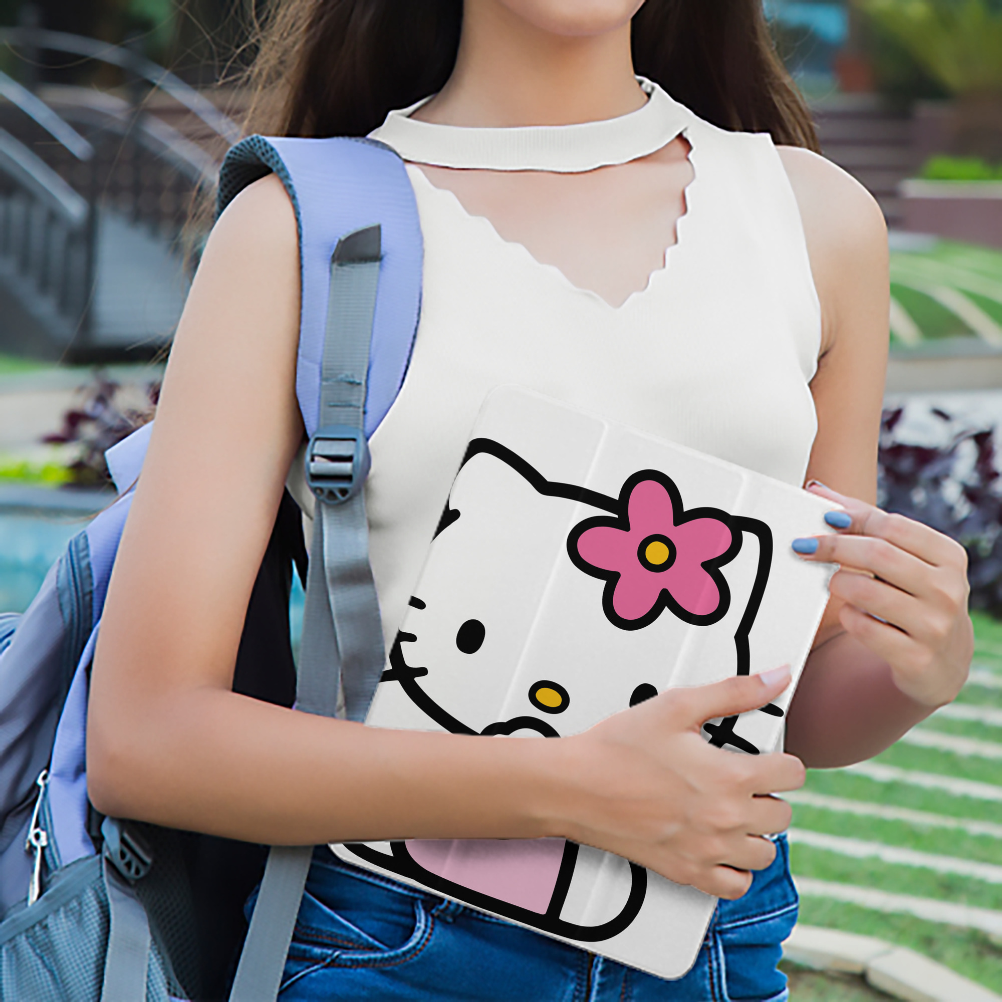 Hello Kitty ハローキティ IPad ケース ペン収納付き 三つ折りスタンド PUレザー×シリコン 対応機種9.5/10.5/10.9インチ