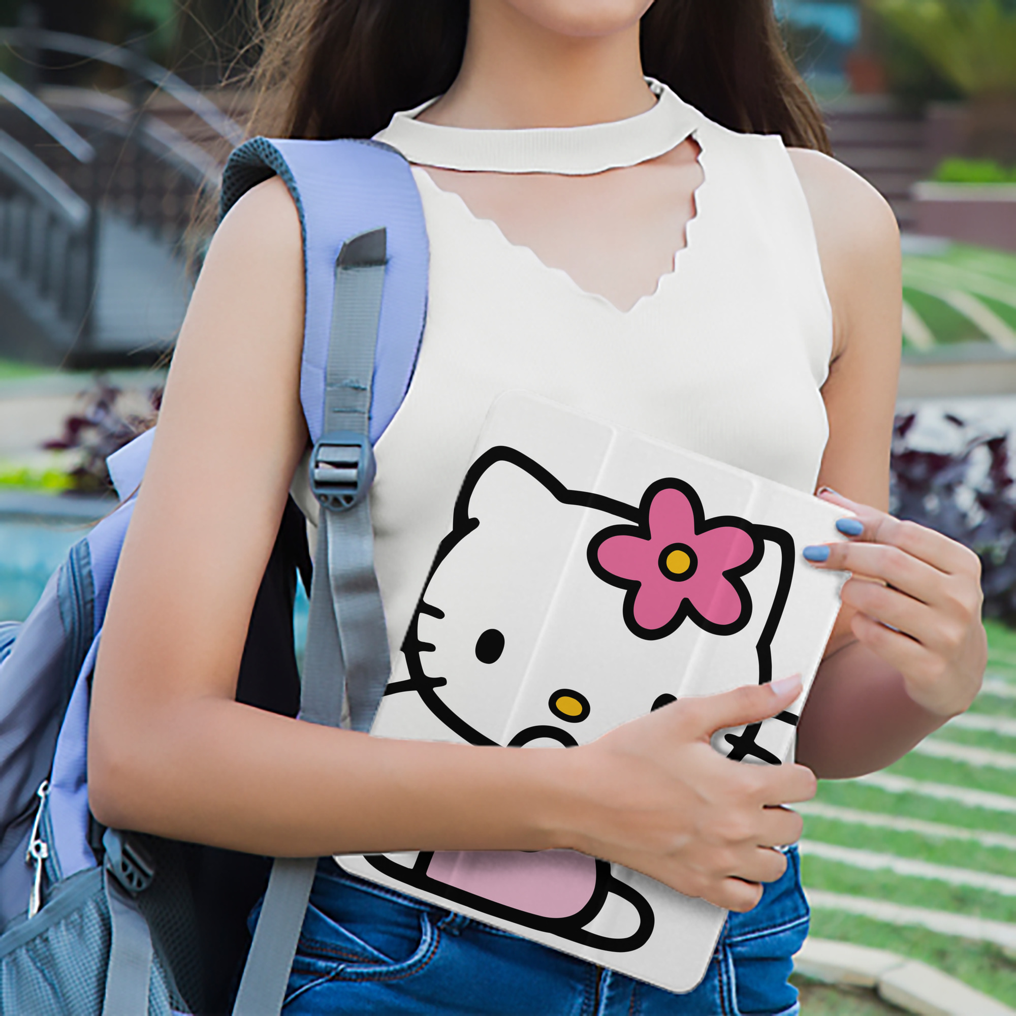 Hello Kitty ハローキティ IPad ケース ペン収納付き 三つ折りスタンド PUレザー×シリコン 対応機種9.5/10.5/10.9インチ