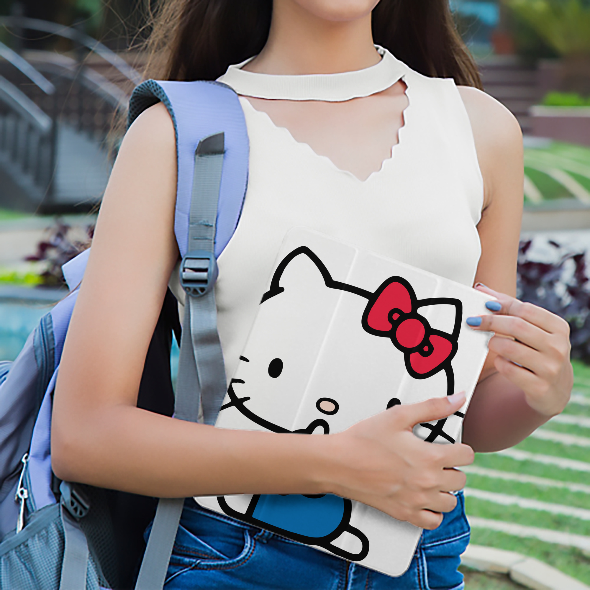 Hello Kitty ハローキティ IPad ケース ペン収納付き 三つ折りスタンド PUレザー×シリコン 対応機種9.5/10.5/10.9インチ
