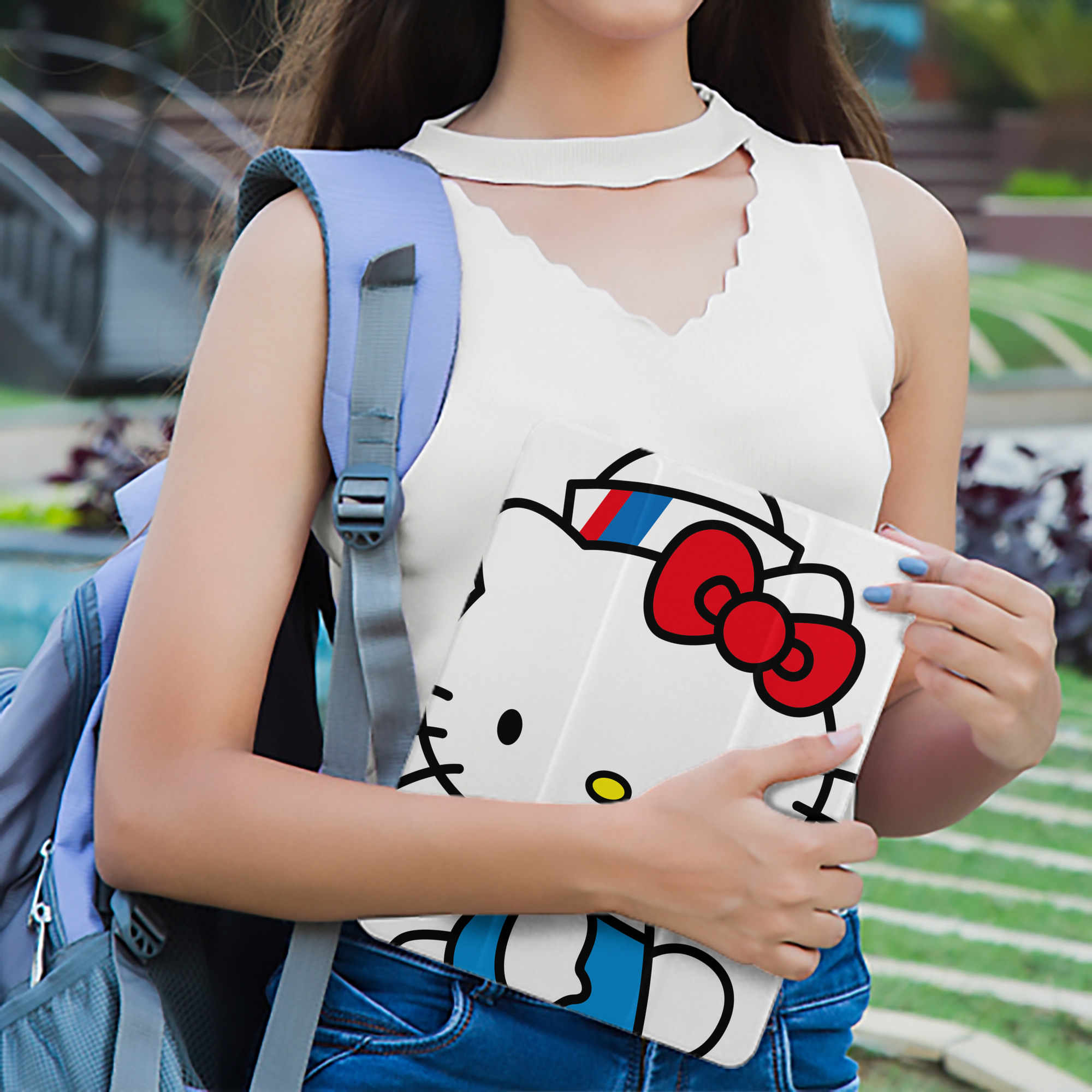 Hello Kitty ハローキティ IPad ケース ペン収納付き 三つ折りスタンド PUレザー×シリコン 対応機種9.5/10.5/10.9インチ