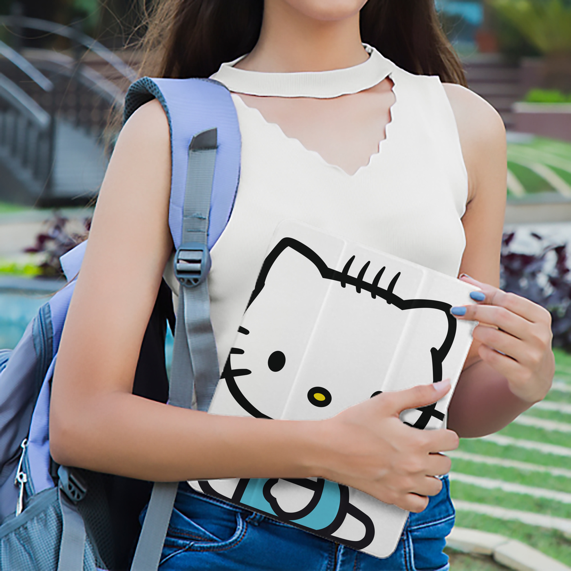 Hello Kitty ハローキティ IPad ケース ペン収納付き 三つ折りスタンド PUレザー×シリコン 対応機種9.5/10.5/10.9インチ