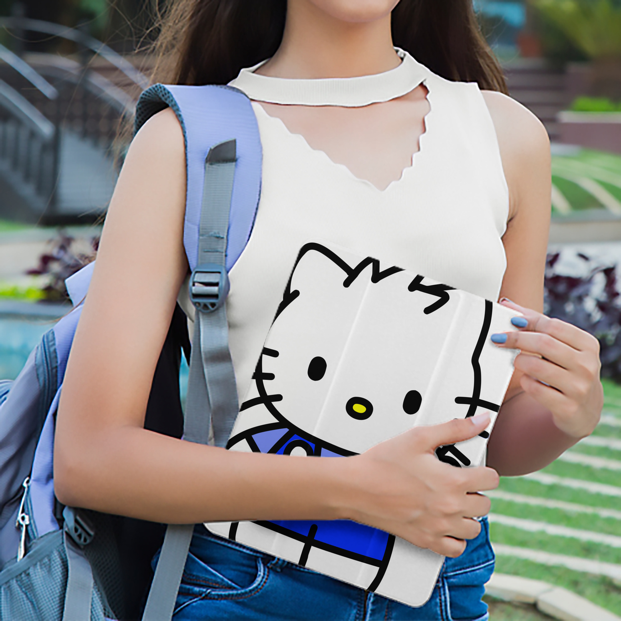 Hello Kitty ハローキティ IPad ケース ペン収納付き 三つ折りスタンド PUレザー×シリコン 対応機種9.5/10.5/10.9インチ