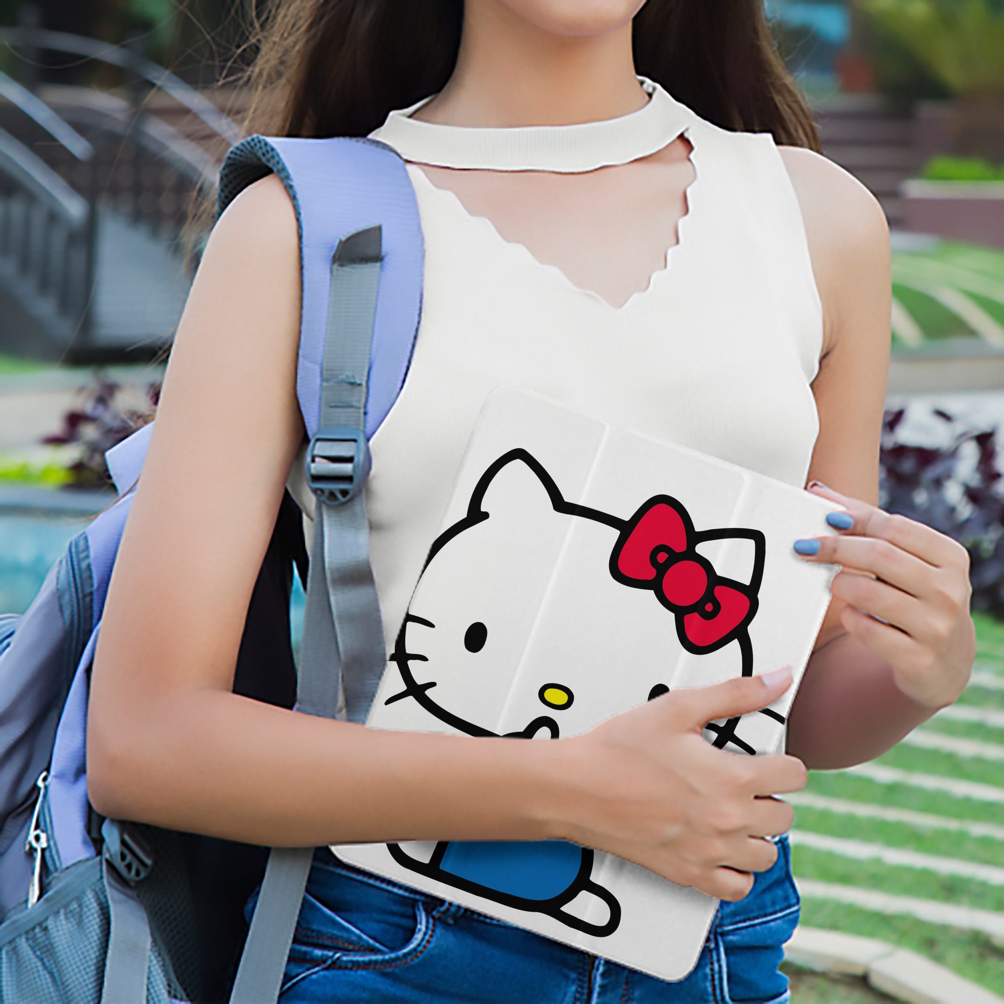 Hello Kitty ハローキティ IPad ケース ペン収納付き 三つ折りスタンド PUレザー×シリコン 対応機種9.5/10.5/10.9インチ